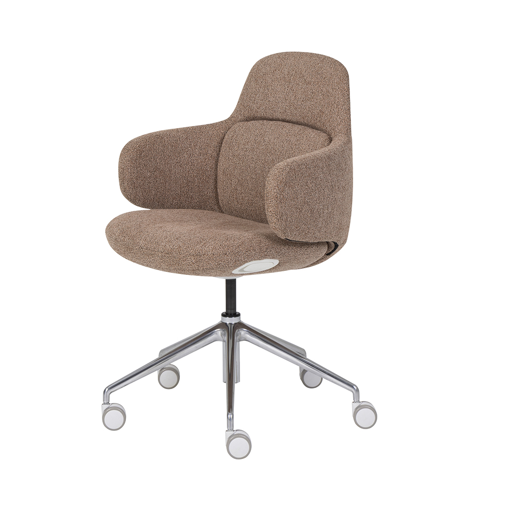 Modernform เก้าอี้สำนักงาน รุ่น RIVA เบาะและพนักพิงหุ้มผ้า อะลูมิเนียม มีล้อ