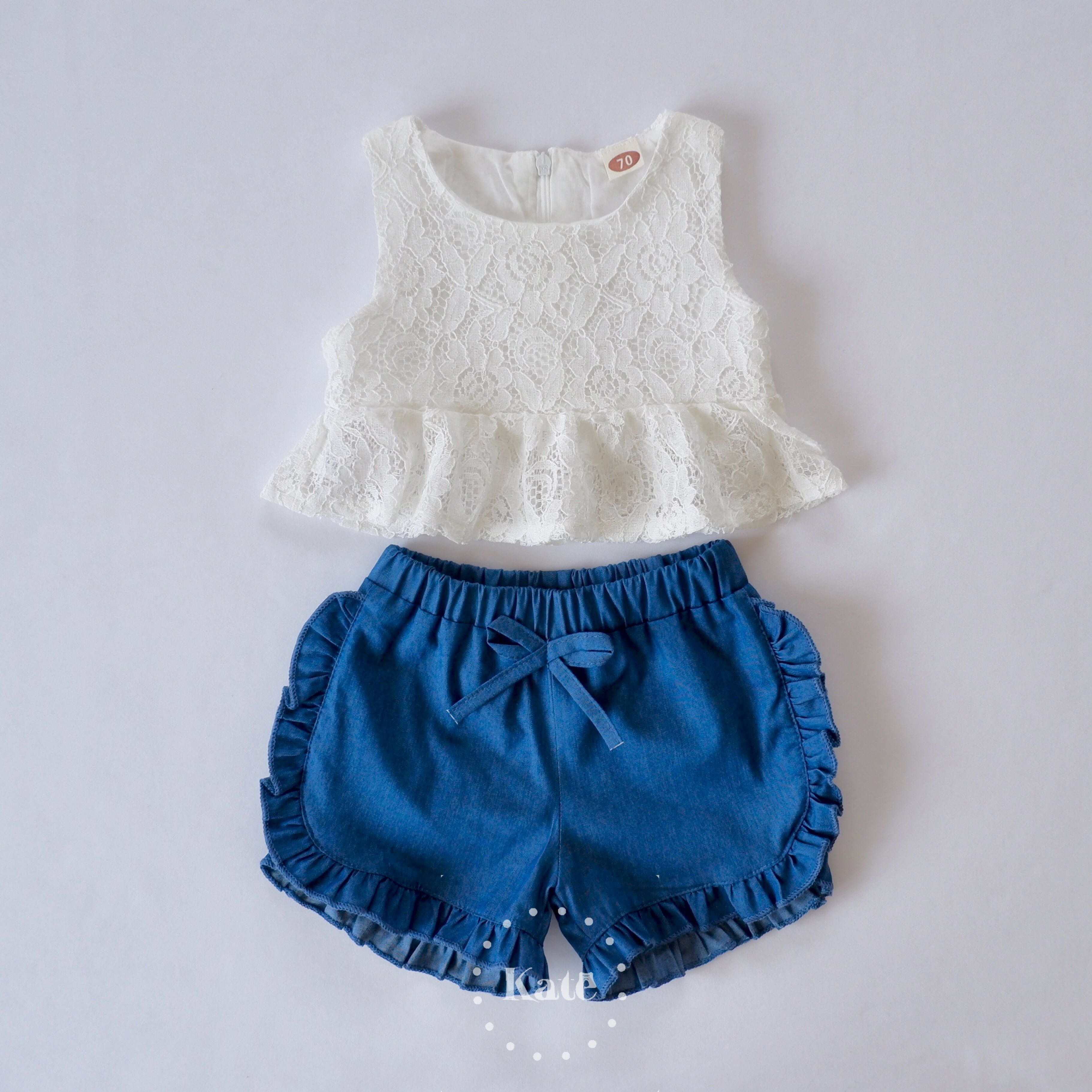 Casual blue & white ste 2 pcs.  