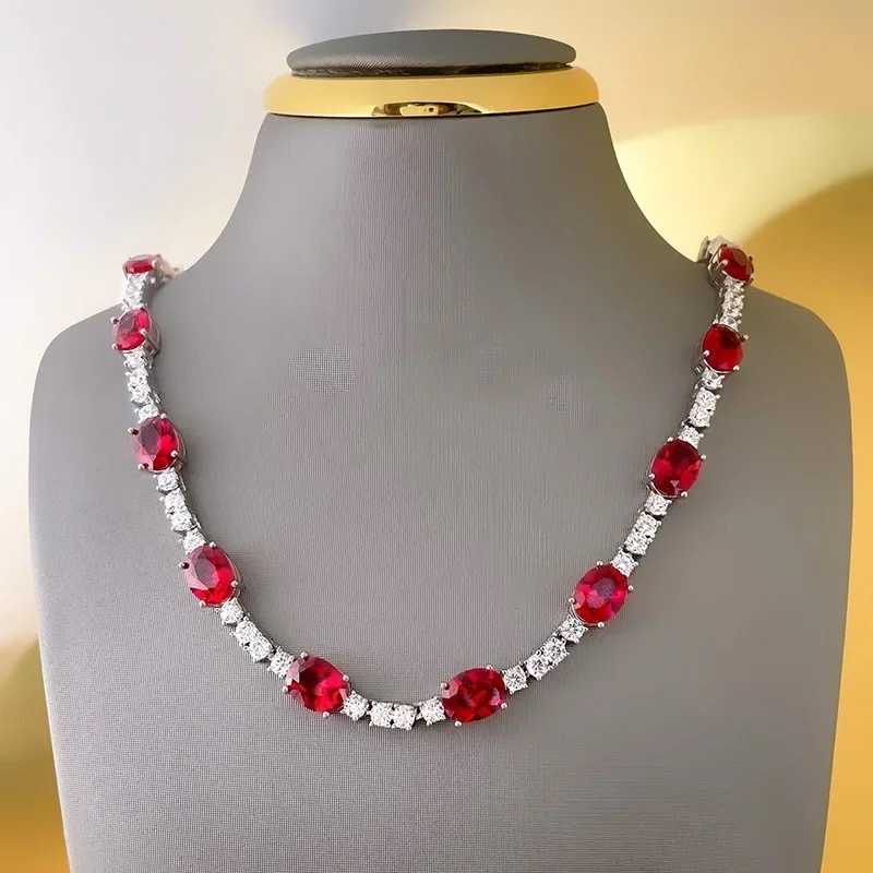 ruby mix diamond necklace