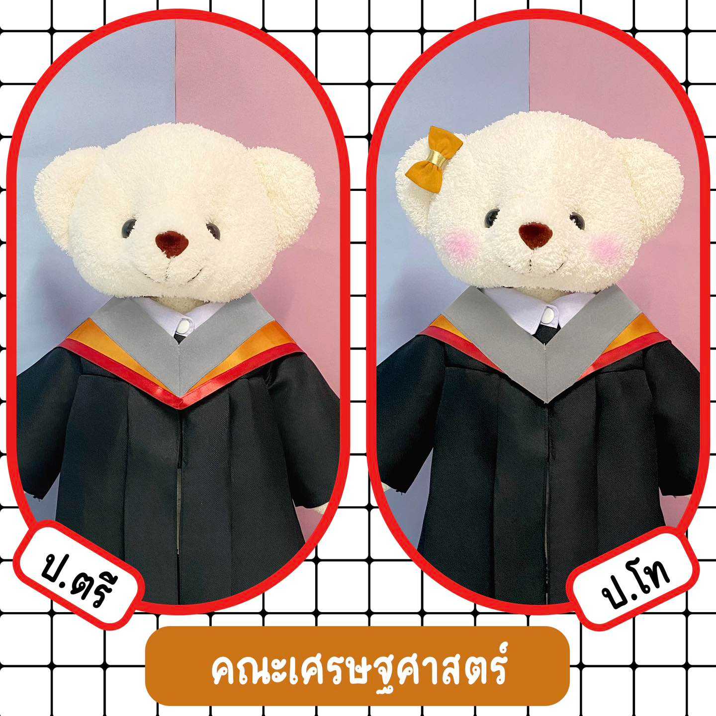 ตุ๊กตาหมีชุดครุย มศว คณะเศรษฐศาสตร์