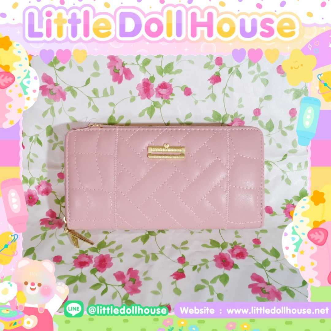 📮SALE‼️พร้อมส่ง‼️👛กระเป๋าสตางค์ สะพายข้าง 2 ช่องซิป สีชมพู ขนาด8นิ้ว