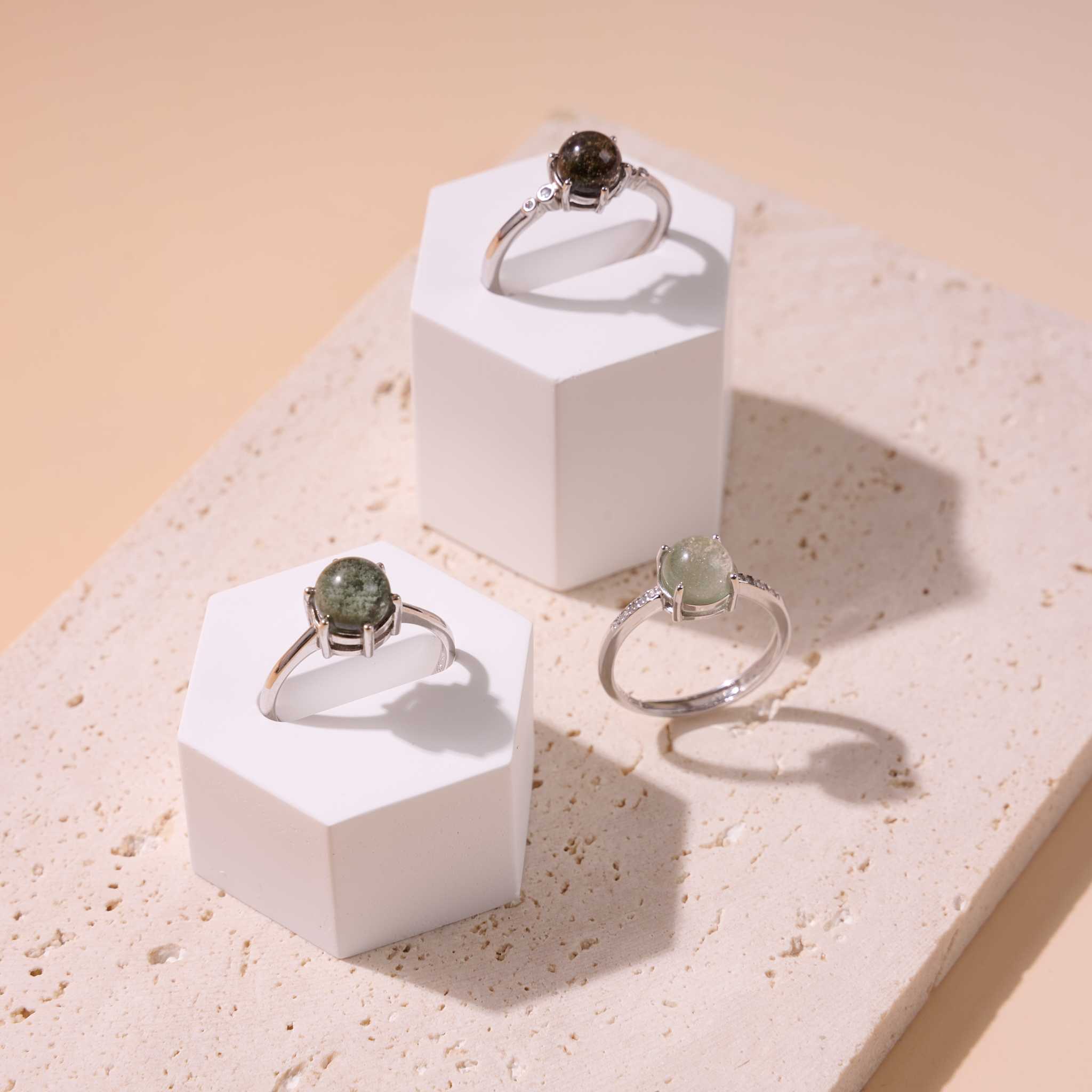 💍 แหวนคริสตัลพลังงาน 💚Green Phantom💚 เงินแท้ 92.5%