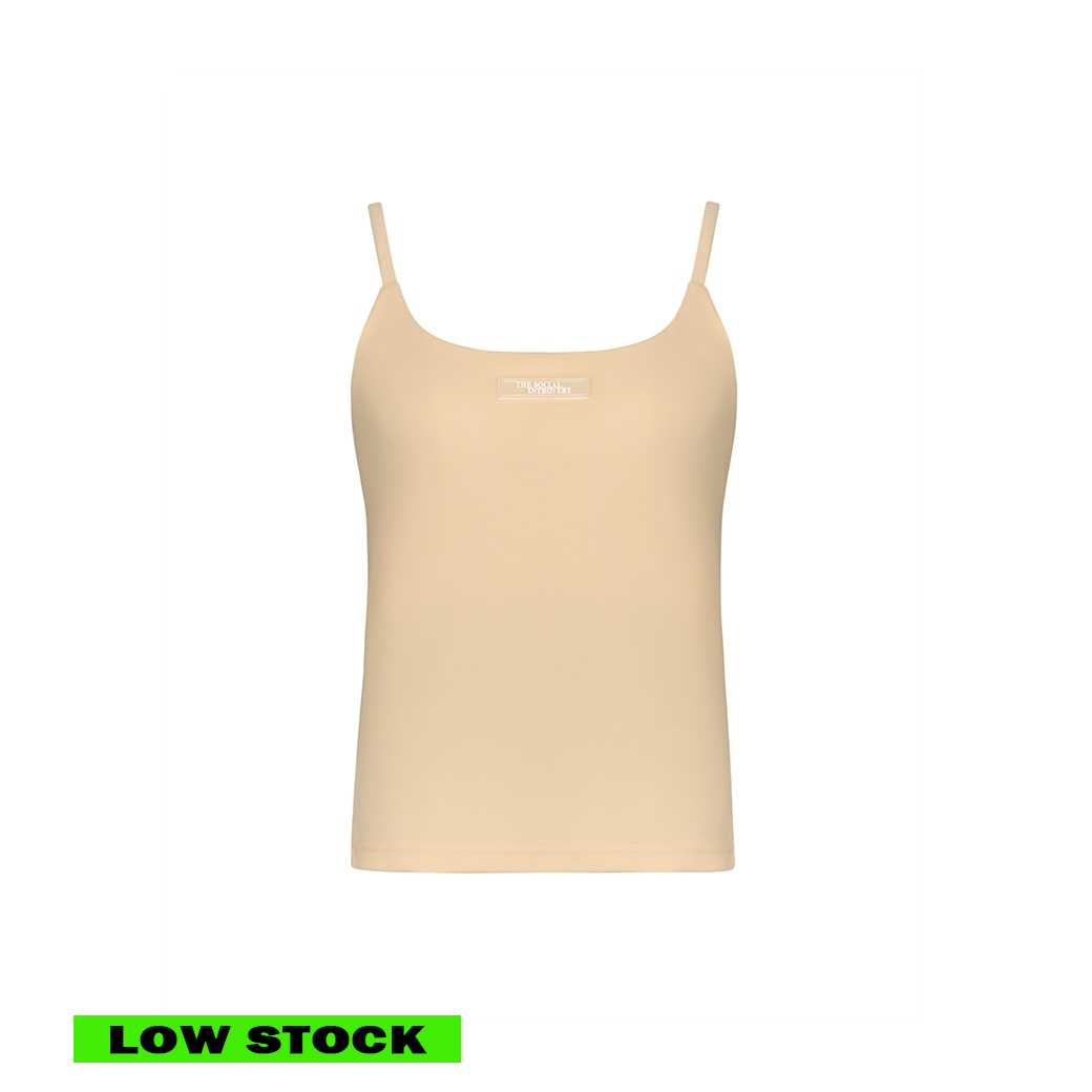 JAILEY SPAGHETTI TANK TOP - CREAM