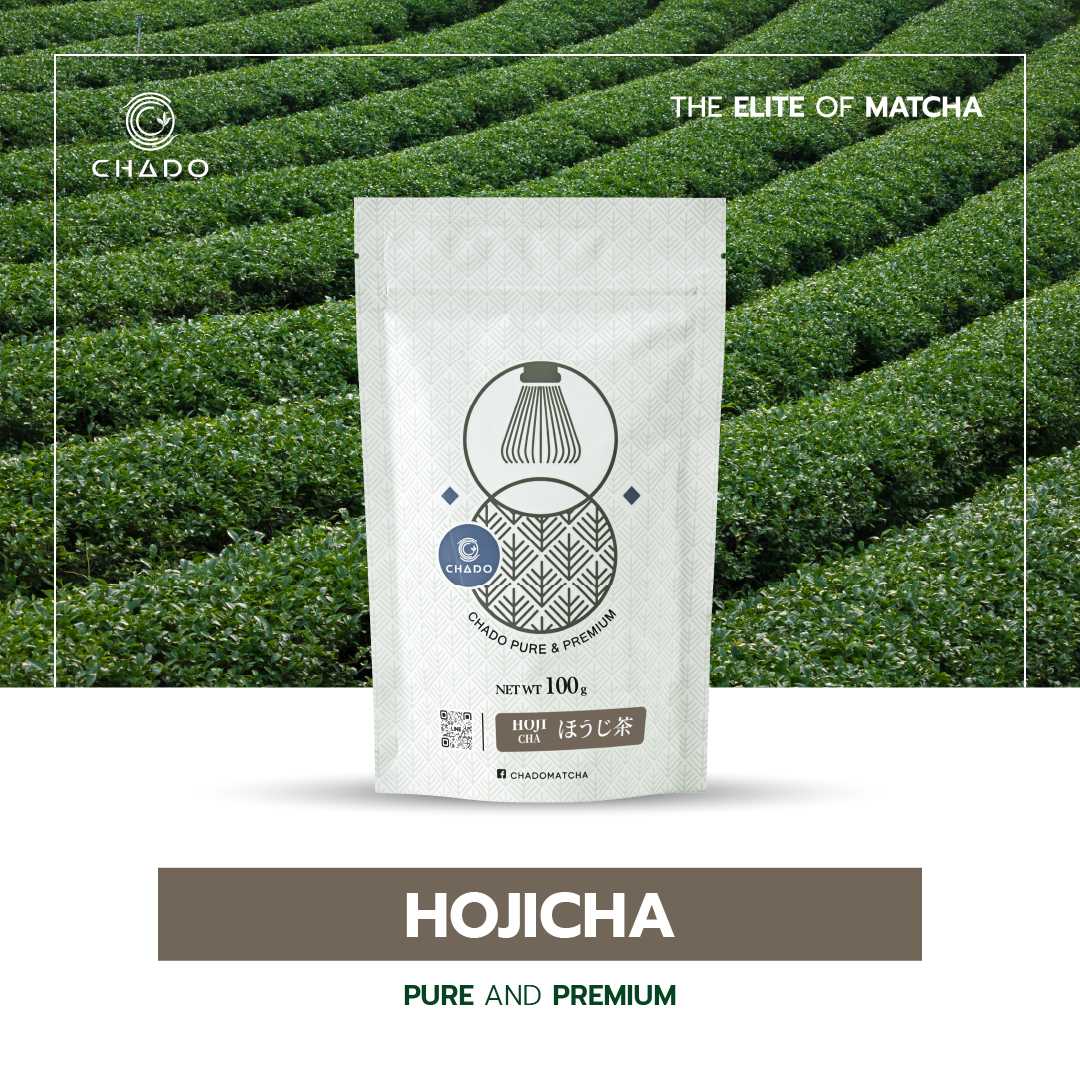 CHADO Hojicha Pure ชาโดะ ผงชาเขียวคั่วโฮจิฉะ 100% จากญี่ปุ่น ขนาด 100 กรัม