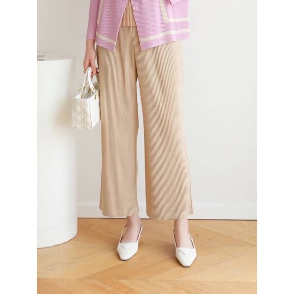 ยาว 36 นิ้ว 2MUAY รุ่น GJO2316 กางเกงผู้หญิง กางเกงพลีทคุณภาพ THICK STRAIGHT PLEATED PANTS 9 สี F...