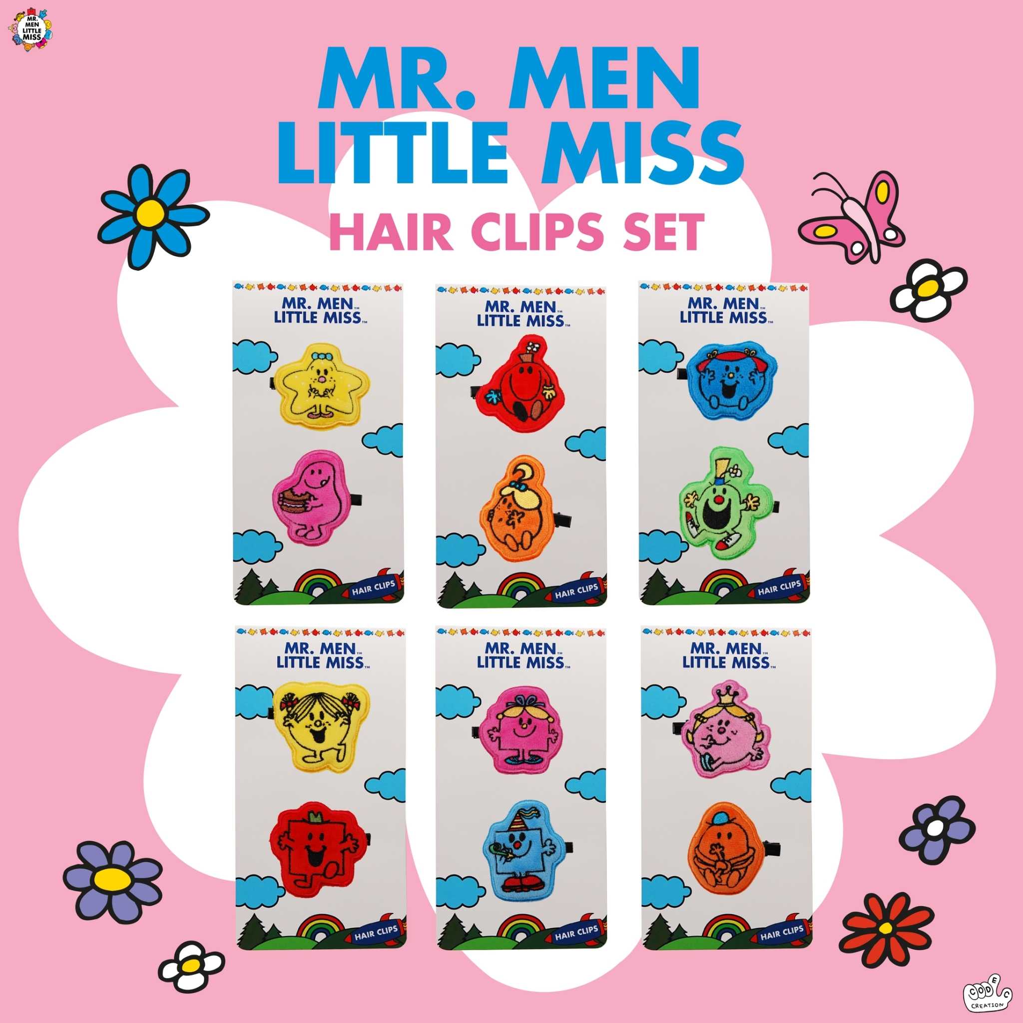Hair clip 6 Set (Mr.men and Little miss)