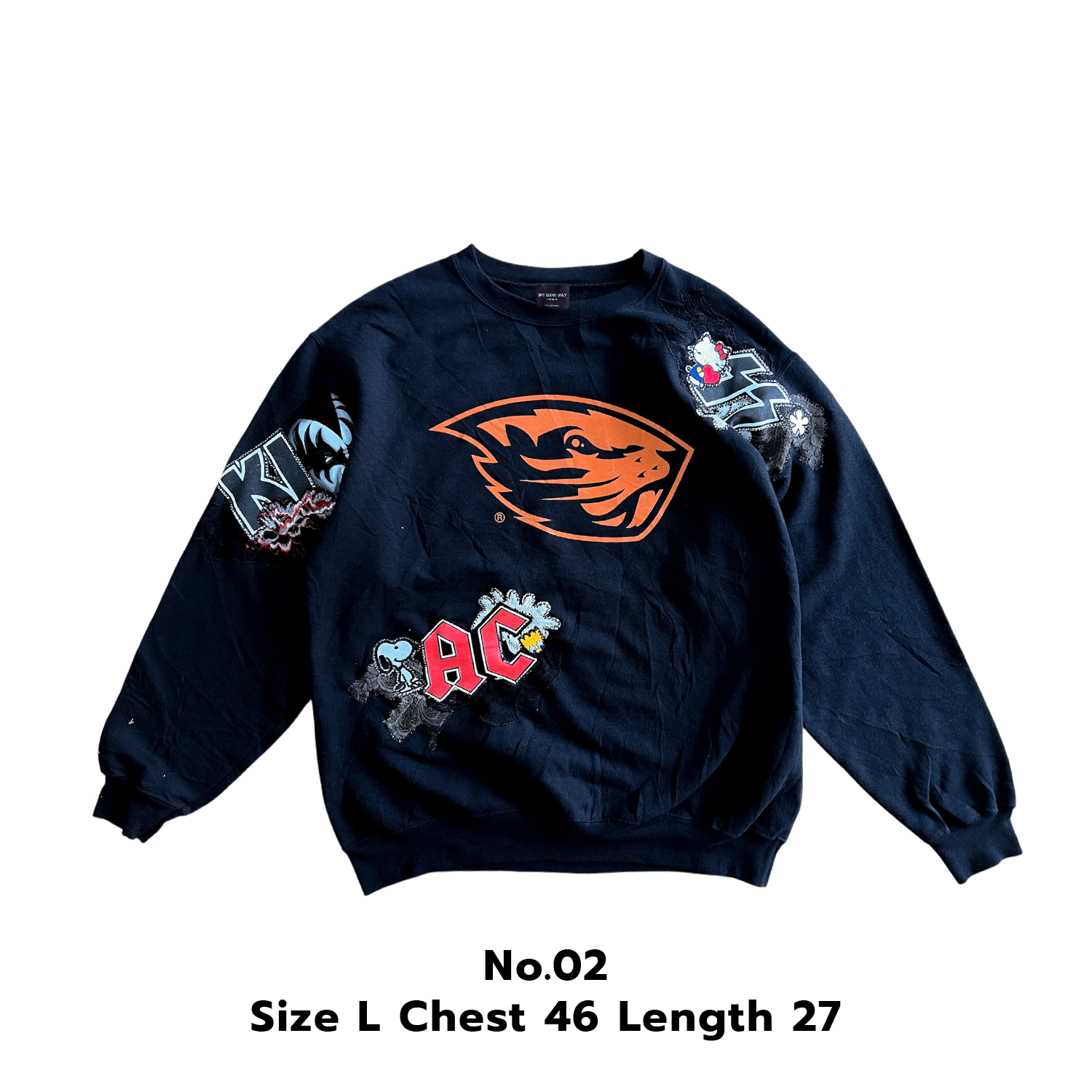 Sweater with patch ( Black ) No.02