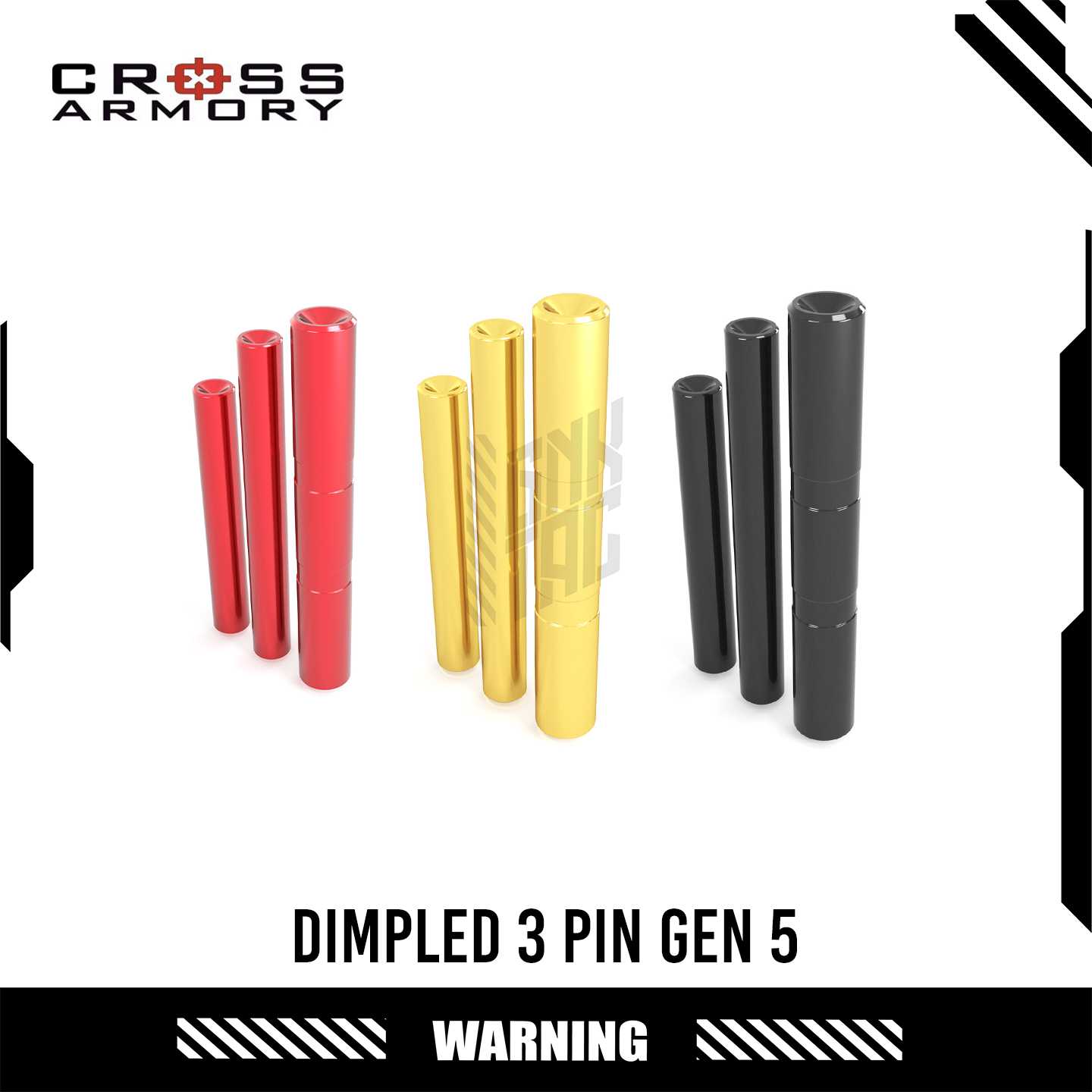 DIMPLED 3 PIN SET for Glock Gen 5 by Cross Armory