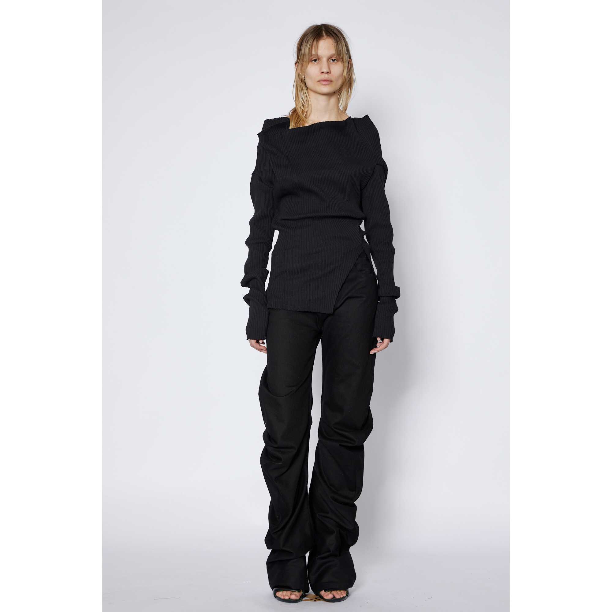 SALE Jade Cropper Oversized Draped Sweater - Black