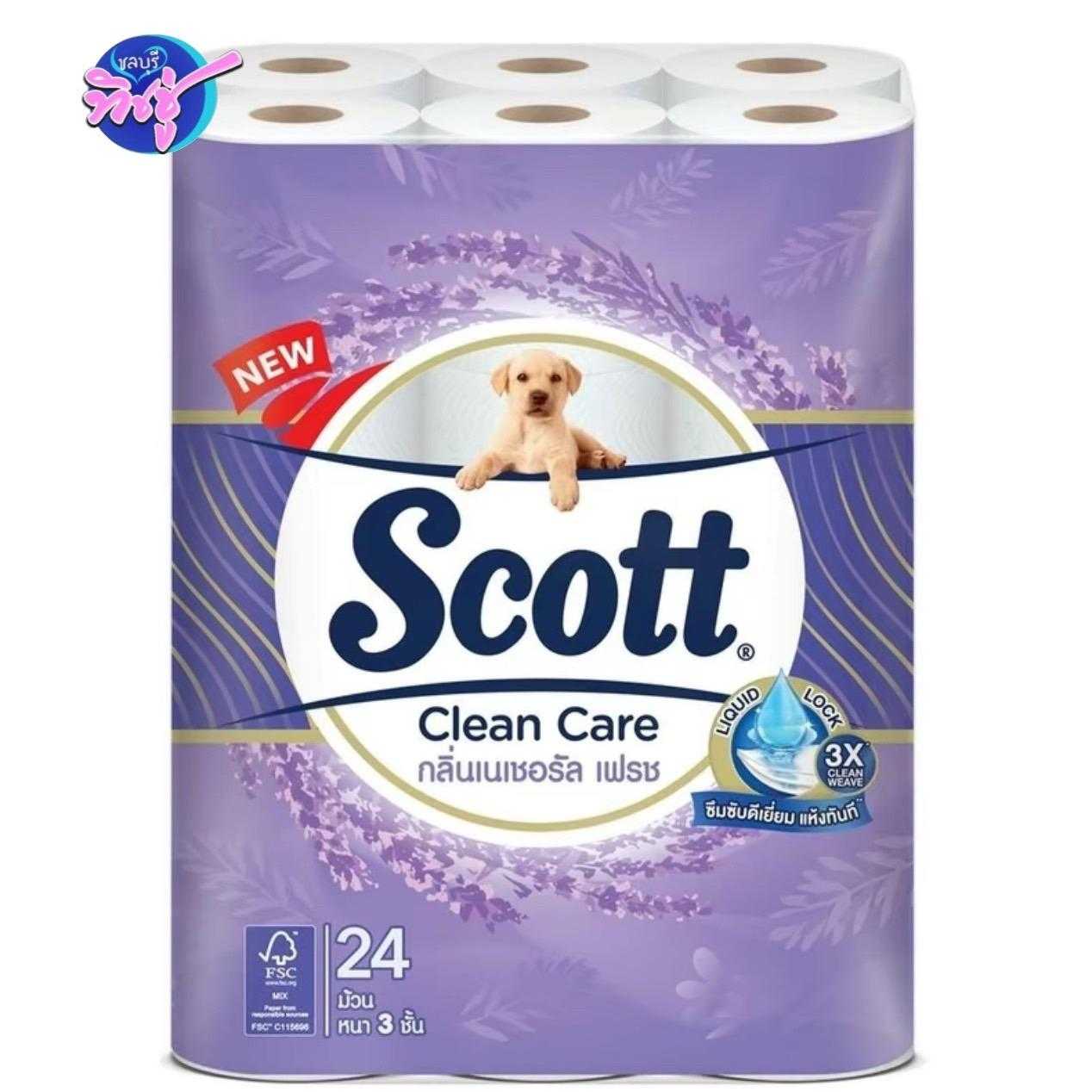 กระดาษชำระ Scott Clean Care เนเชอรัลเฟรช 24 (ม้วน) แพ็ค