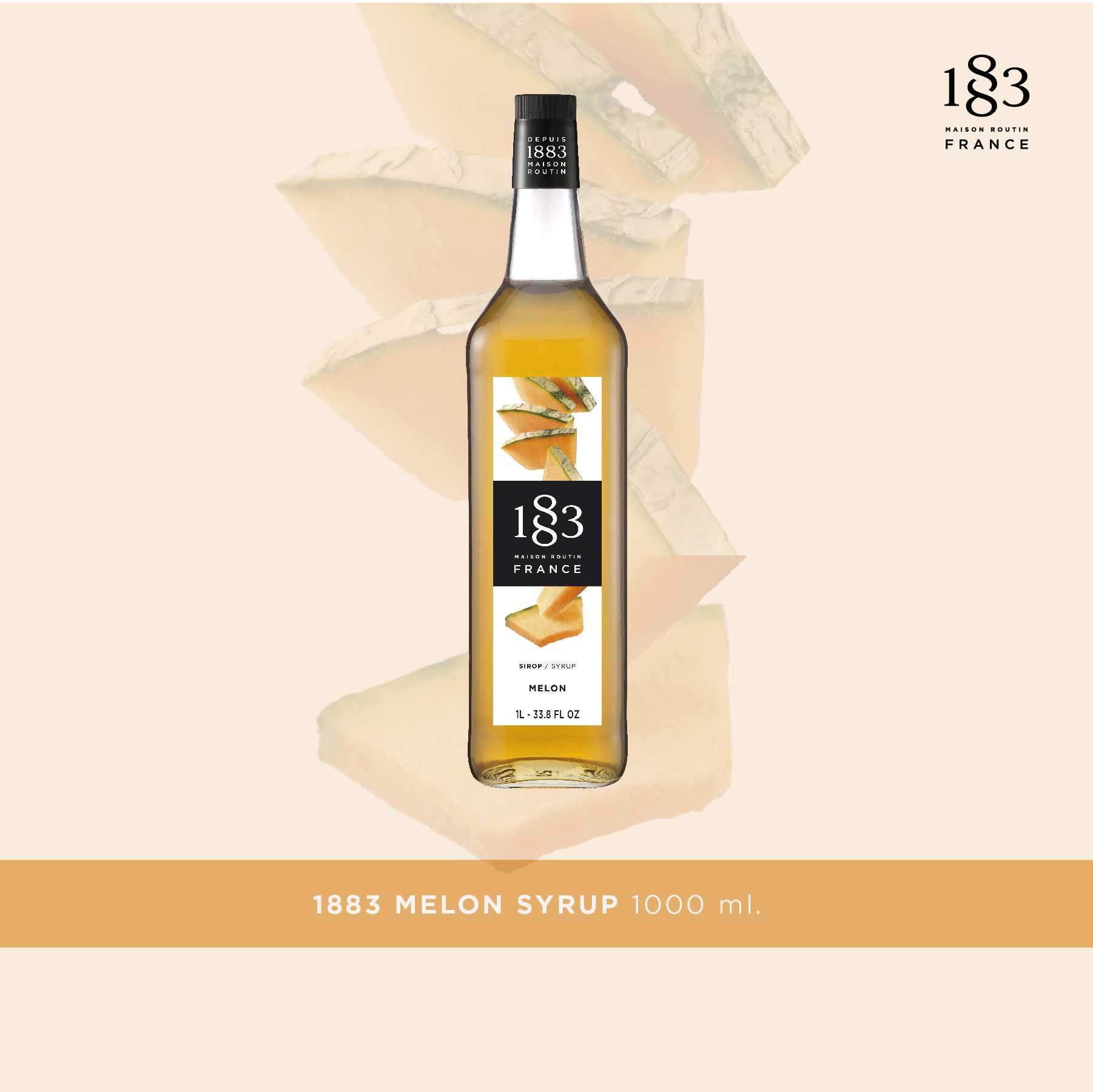 1883 MELON FLAVORED SYRUP 1000 ml.