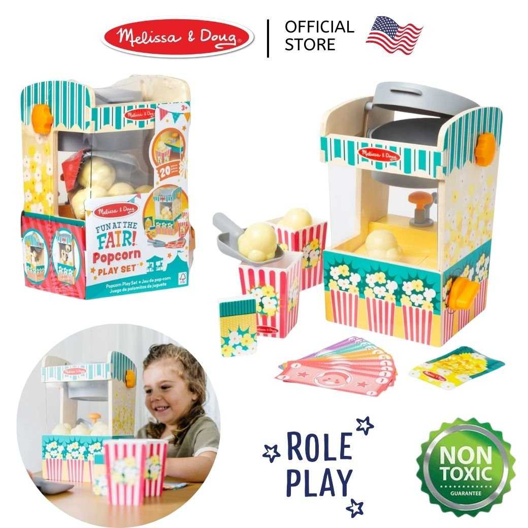 (ของแท้ USA) ของเล่นทำป๊อปคอร์น Popcorn Playset Melissa & Doug ของเล่น อาหาร ขนม  ชุดครัว 92302
