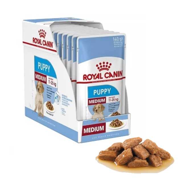 Royal canin Medium wet Puppy อาหารเปียกสำหรับสุนัขพันธุ์กลาง ( 10 ซอง)  อายุไม่เกิน 1 ปี