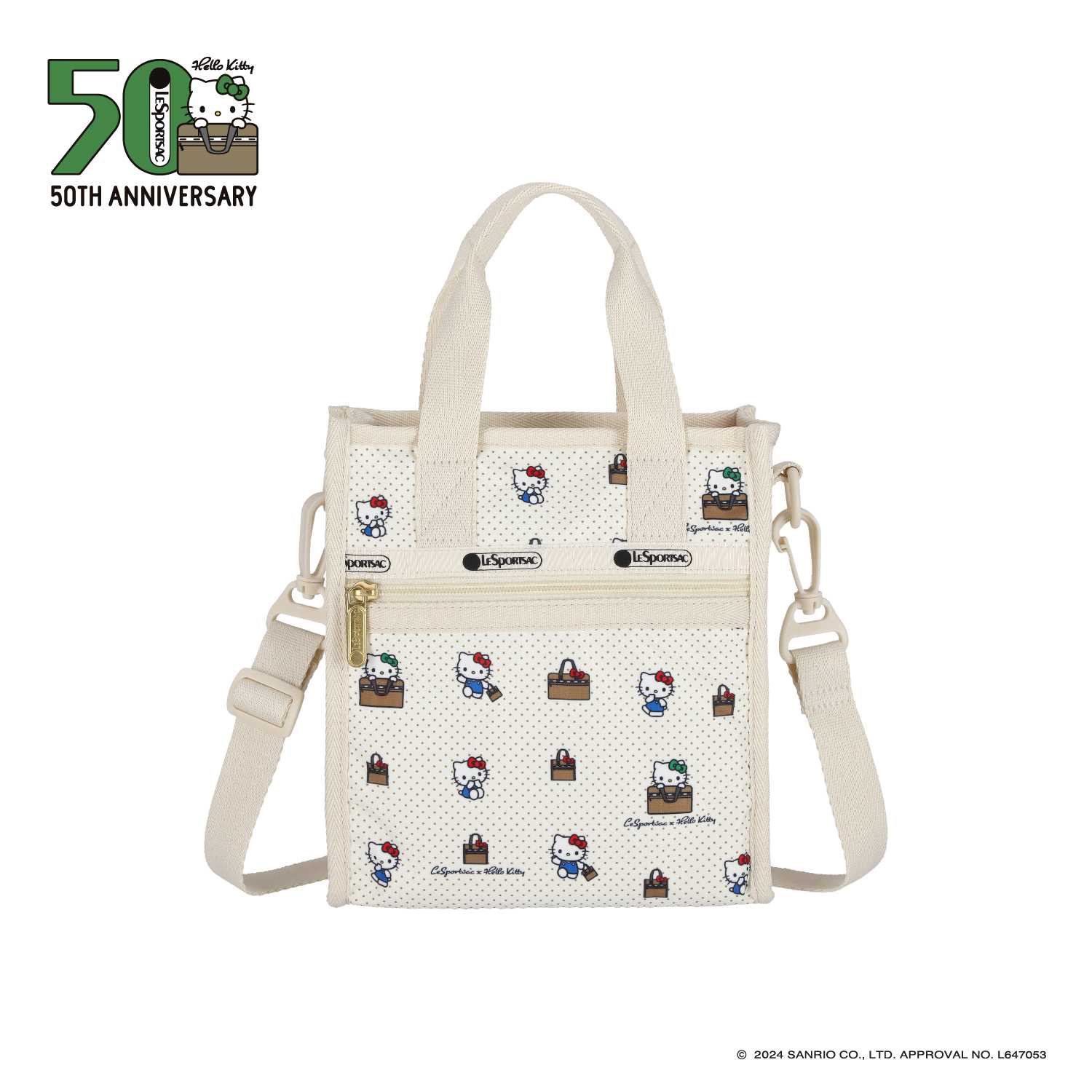 Lesportsac Mini North/south Tote Bag กระเป๋าโท๊สใบเล็ก Style 3714 Lesportsac x Hello kitty