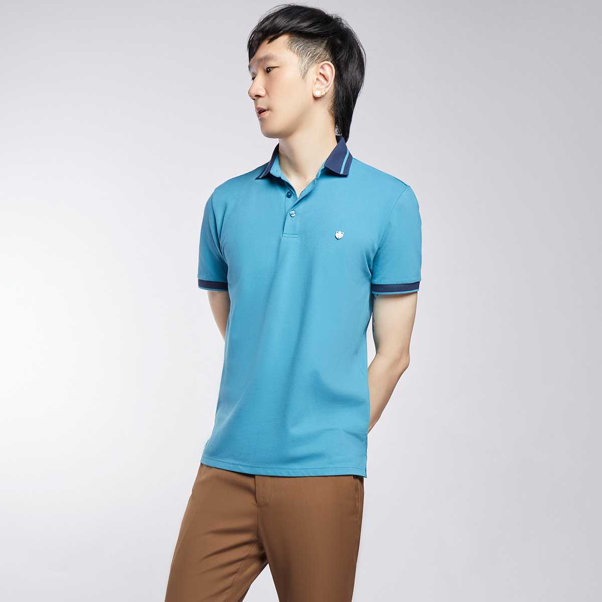 เสื้อโปโลผ้าปิเก้แต่งปกคอนทราส | Contrast Tipping Pique Polo | 03444