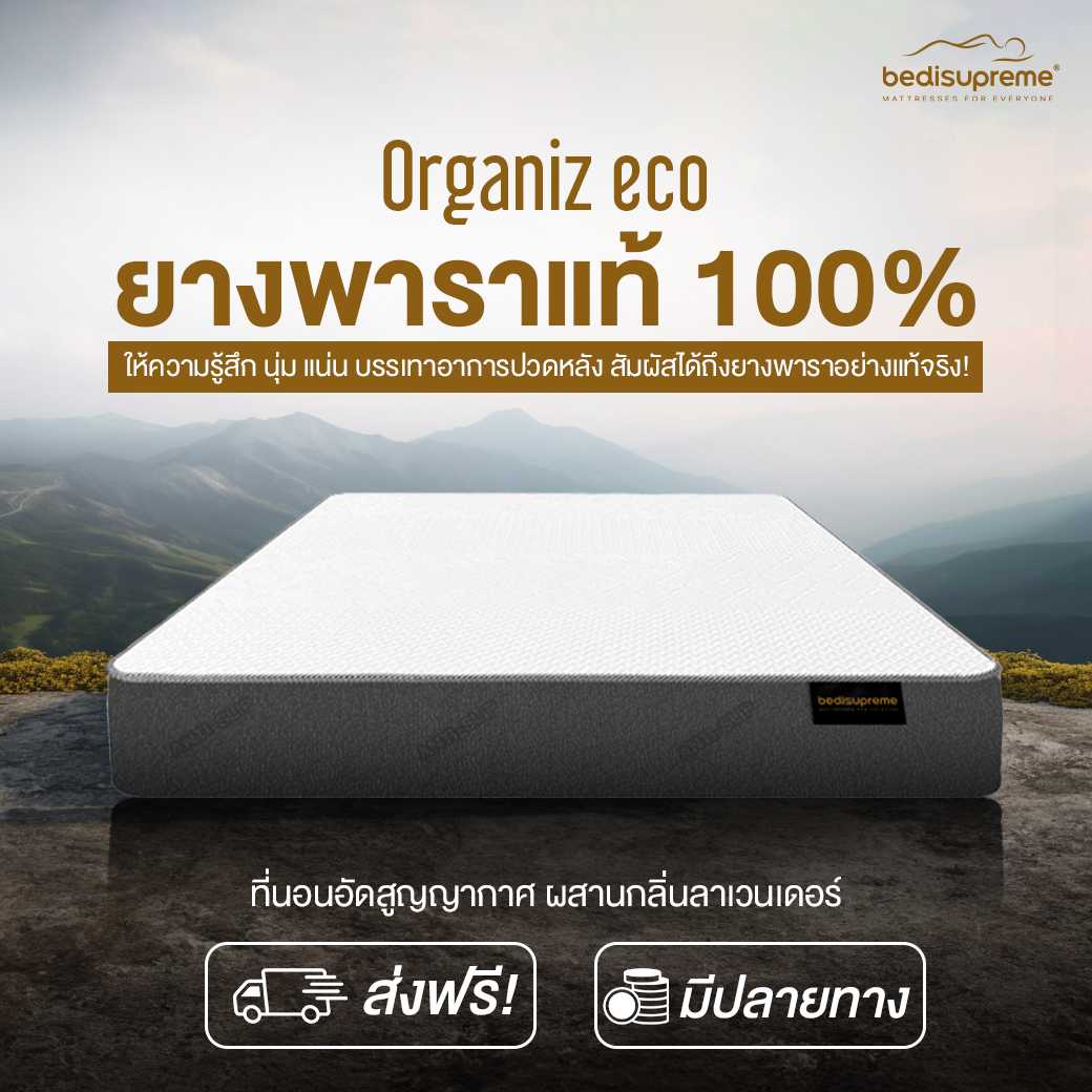 ที่นอนยางพาราแท้100% ผสานด้วย HI-DENSITY ORGANIC OPEN CELL BASE รุ่น ORGANIZ ECO