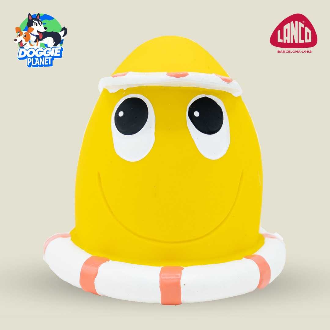 Lanco Floaty Egg ของเล่นสุนัขคาบเล่น ลูกบอลไข่ บีบมีเสียง (ยางธรรมชาติ ทนทาน)