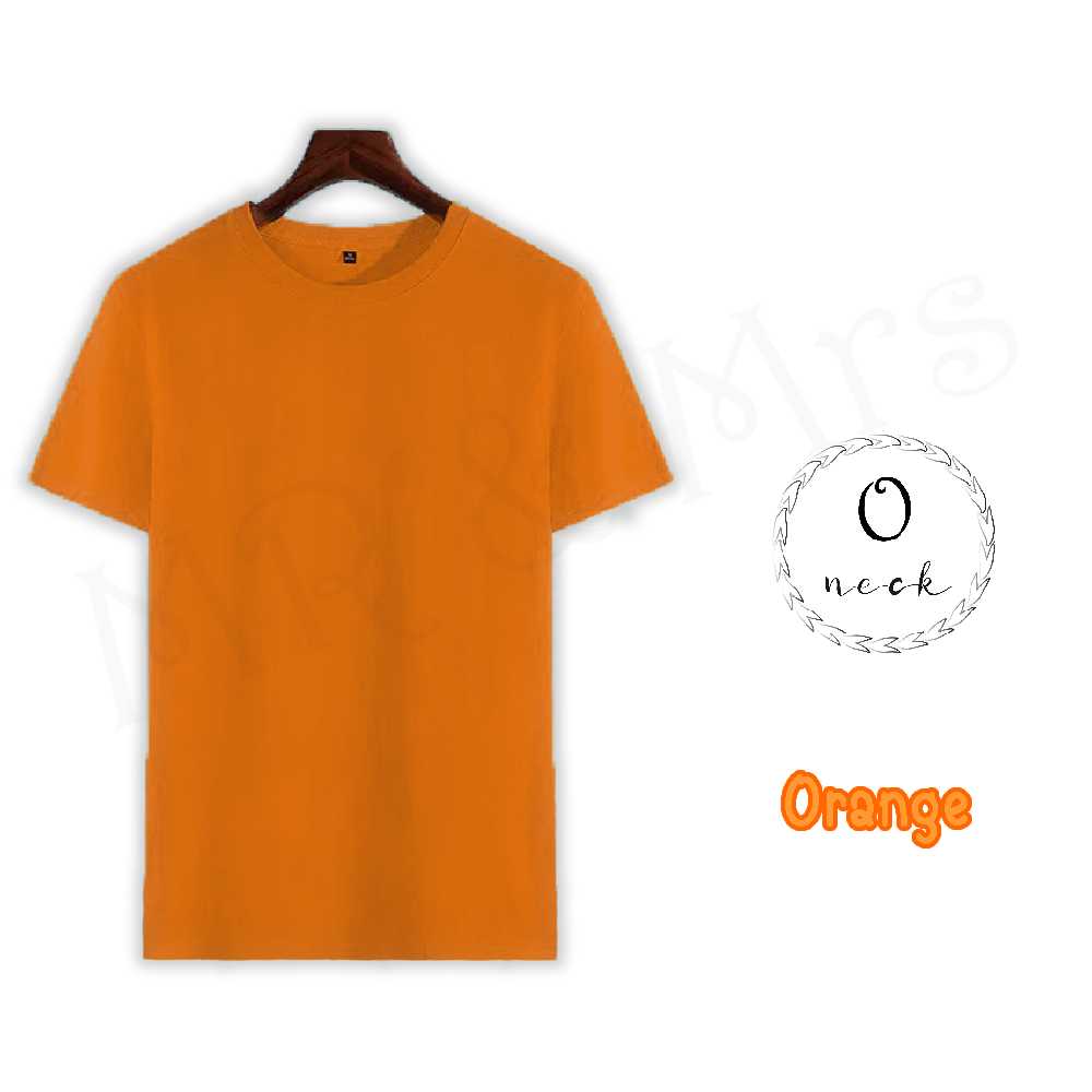 เสื้อยืดสีพื้น เสื้อคอกลม เสื้อยืดคอกลม T-Shirt ผ้าCotton (สีส้ม)