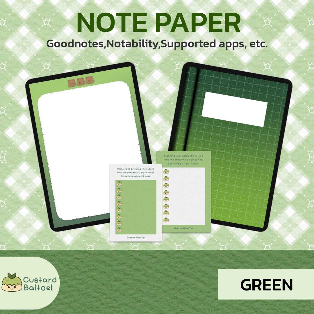 Note Paper – Green Series