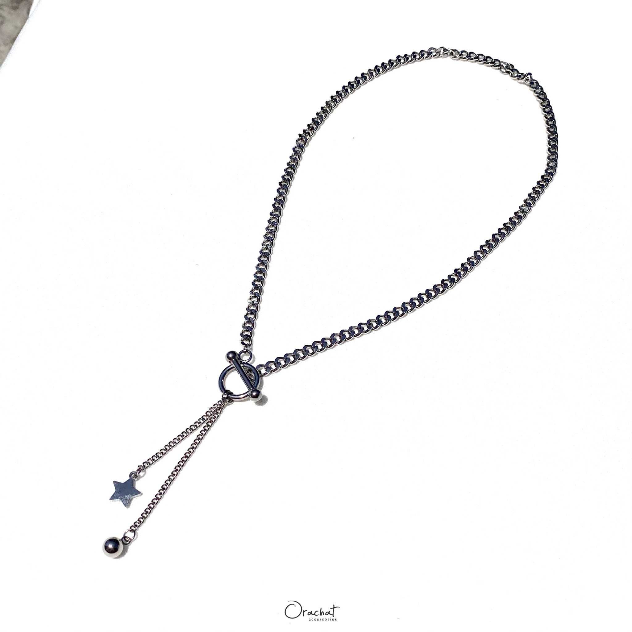 💢CLEARANCE💢 Bally star chain 14k necklace. (สร้อยคอโซ่ งานชุบ 14k สแตนเลส สวย ทน เงา ไม่ลอก ไม่ดำ)