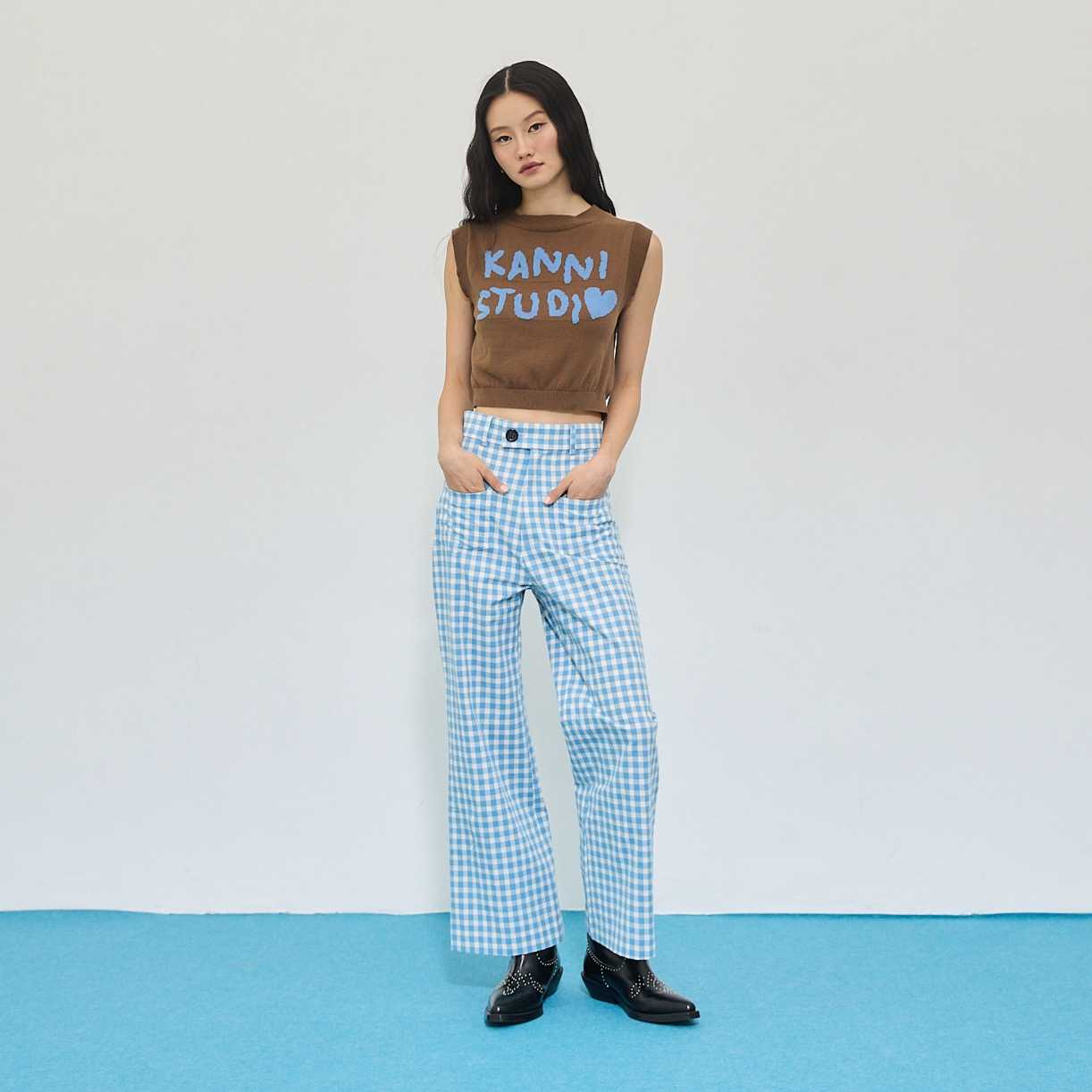 SMOOTHIE PANTS (ลาย Blue Check)