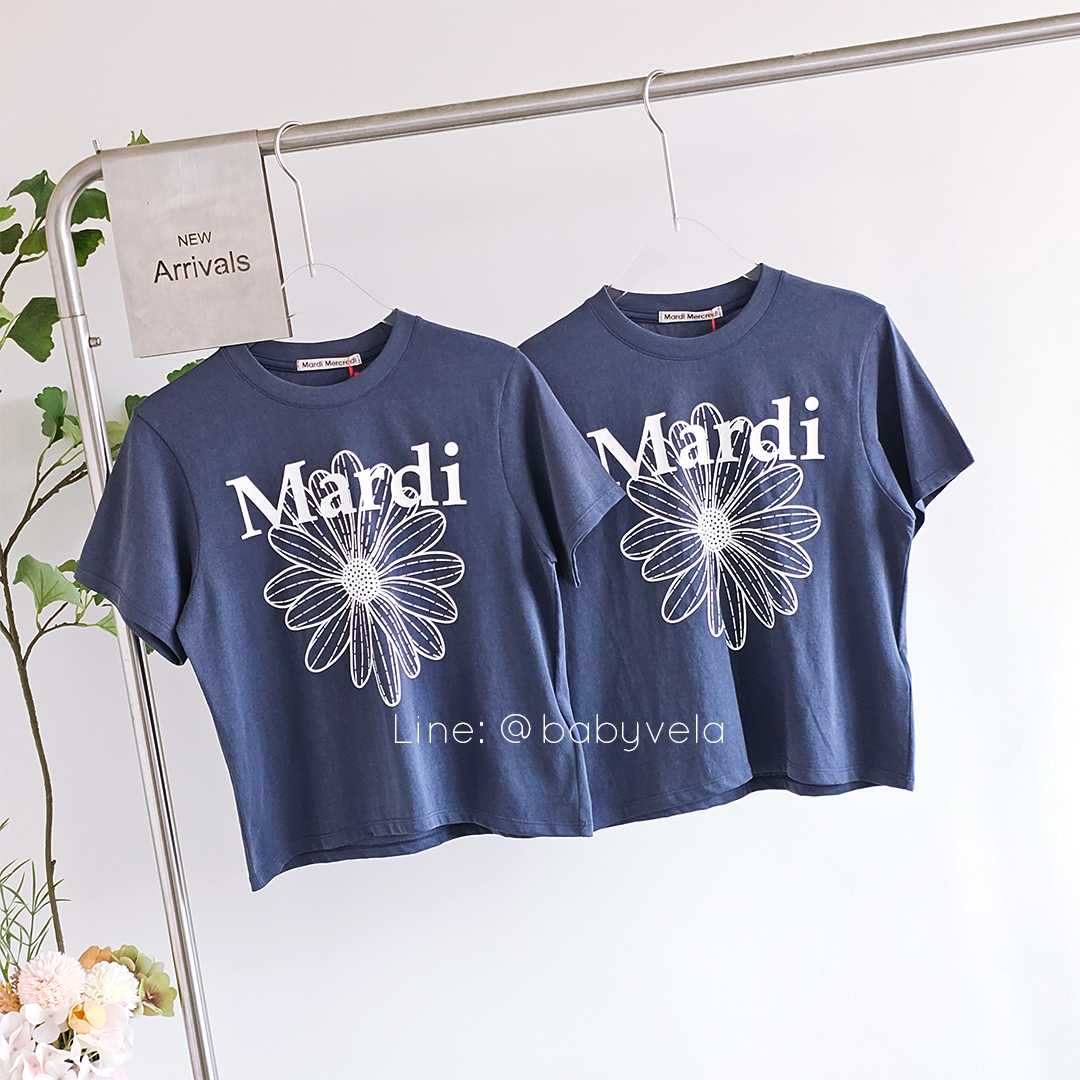 Mardi Slim T-Shirt Flowermardi Washing (Chacoal White)