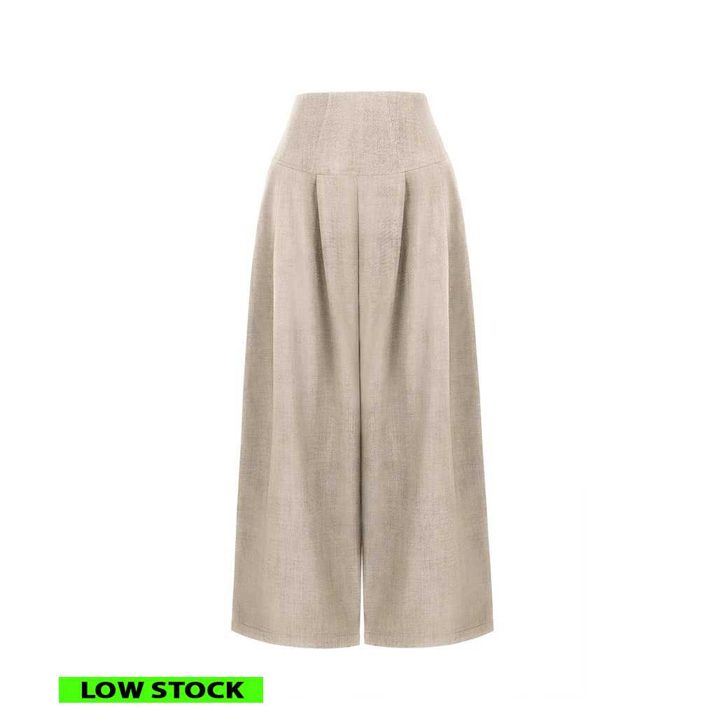 HATTIE WIDE-LEG PANTS - BEIGE