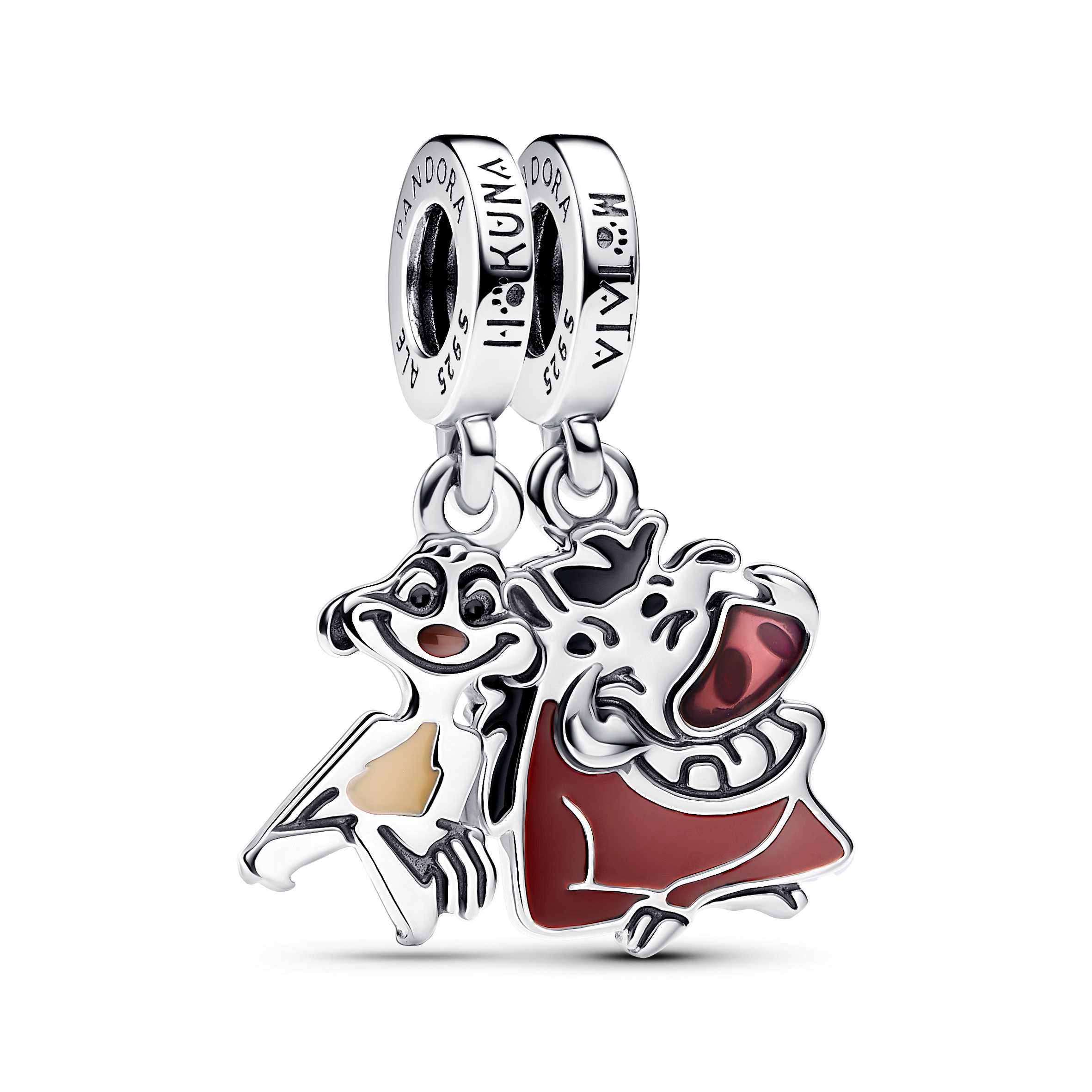 Disney The Lion King Timon and Pumbaa sterling silver splittable dangle