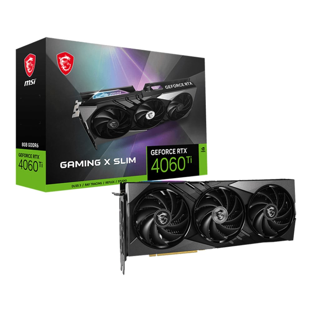 VGA (การ์ดแสดงผล) MSI GEFORCE RTX 4060 TI GAMING X SLIM 8G - 8GB GDDR6