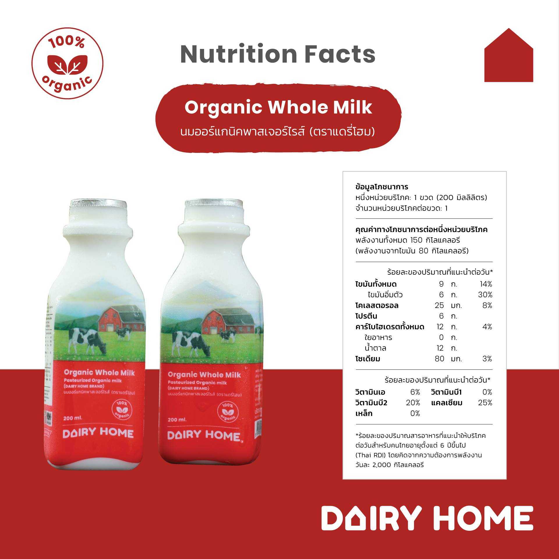 รสจืด whole milk 200 ml.