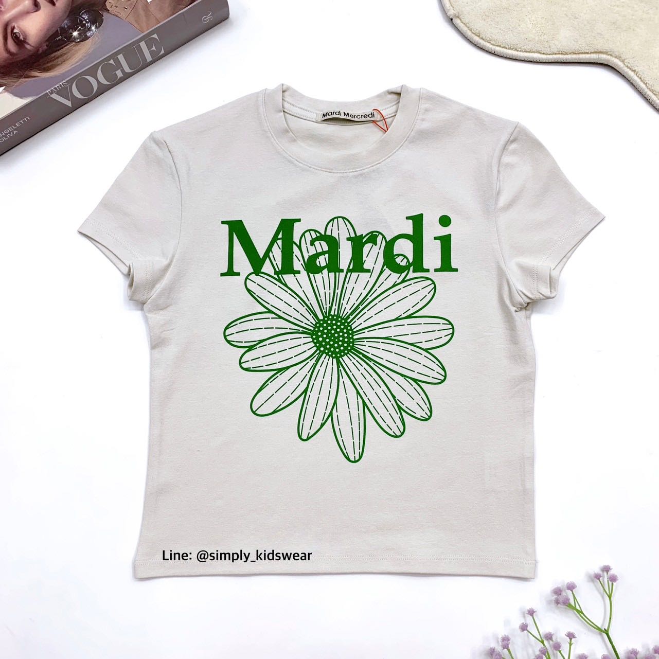 Mardi flower cropped t shirt