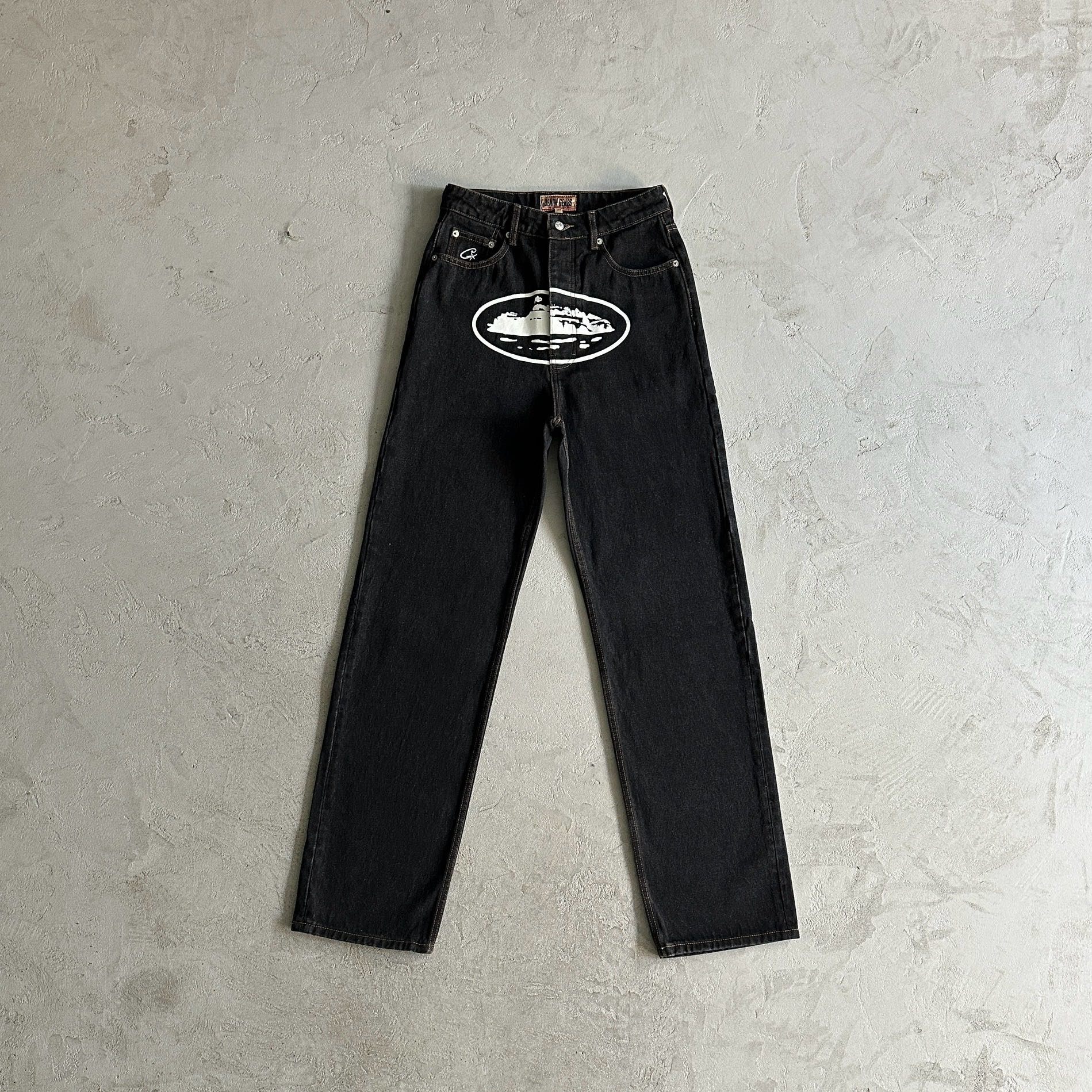 Corteiz Alcatraz Baggy Jeans  Black 