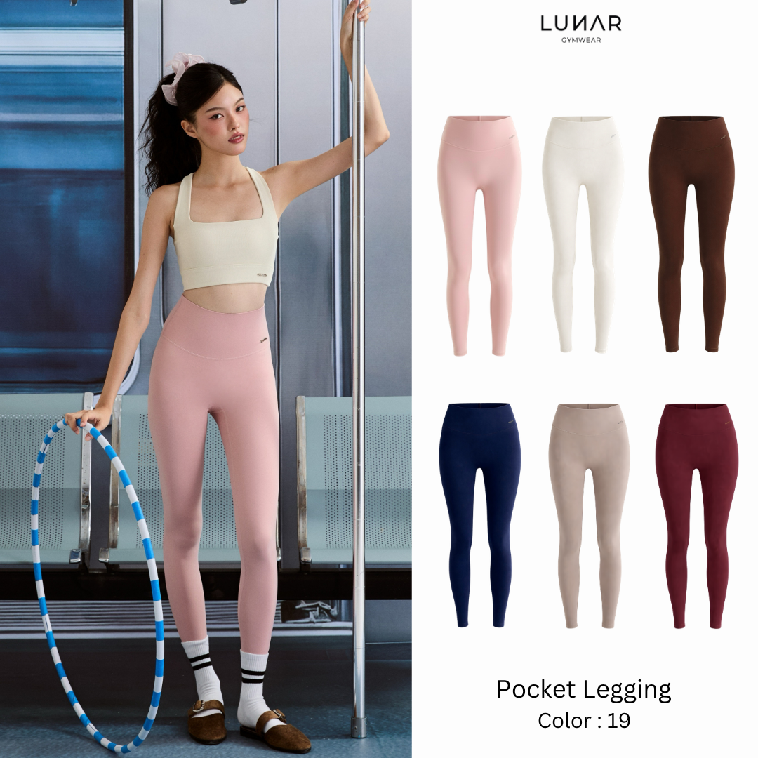 Lunar Gymwear -  Pocket Legging - เลกกิ้งเอวสูงปิดสะดือนื้อผ้านุ่มสบายผิวผ้ากระชับยืดหยุ่นได้ดี