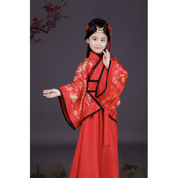 ชุดจีน กี่เพ้า ตรุษจีนโบราณ สีแดง-ดำ