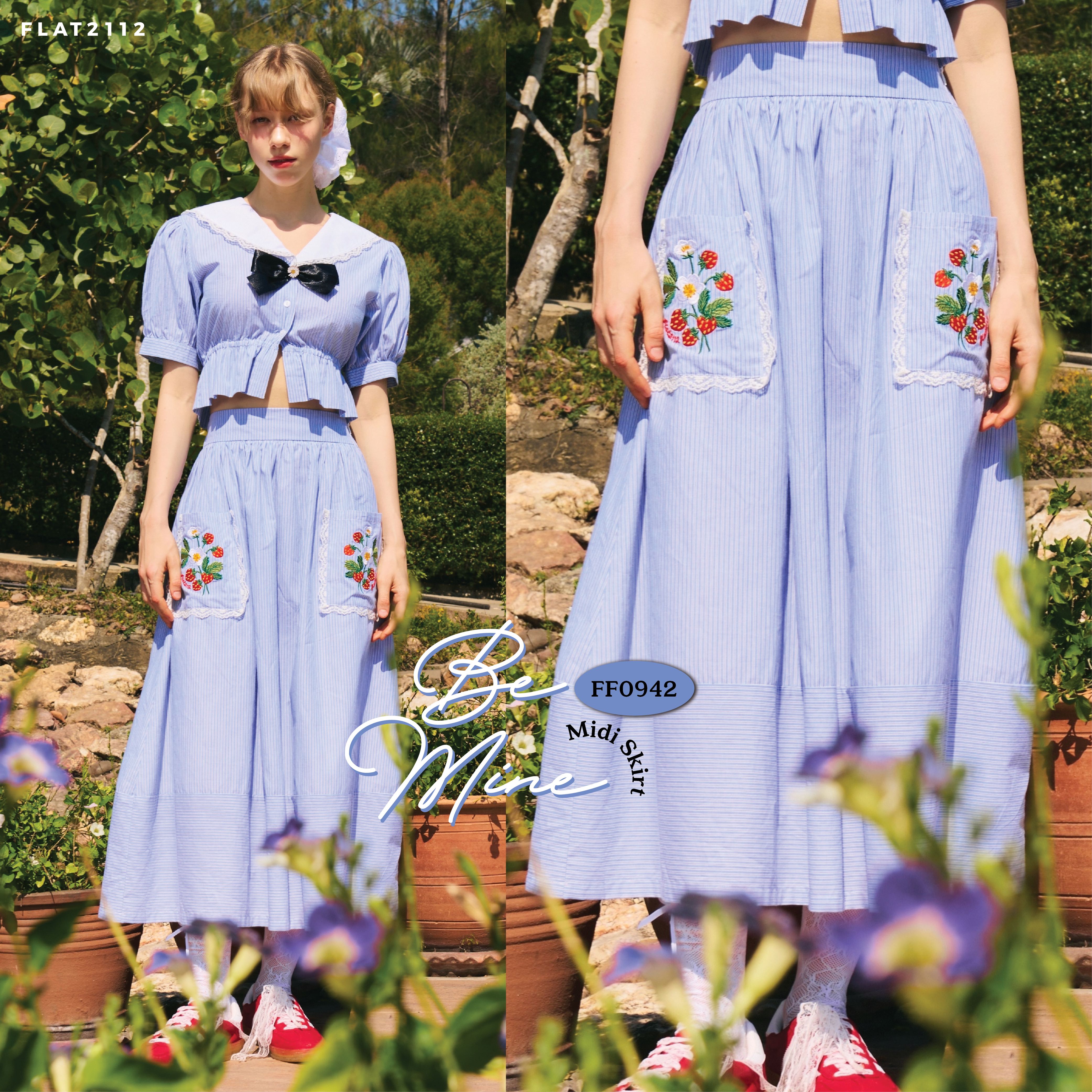 FLAT2112 FF 0942 : BE MINE MIDI SKIRT กระโปรงยาว