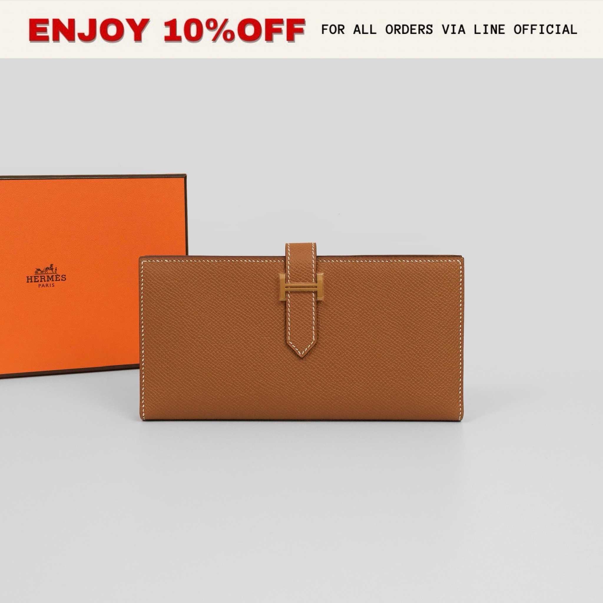 📍KEPT UNUSED📍HERMES Bearn Wallet สี Gold Epsom GHW|  Bag