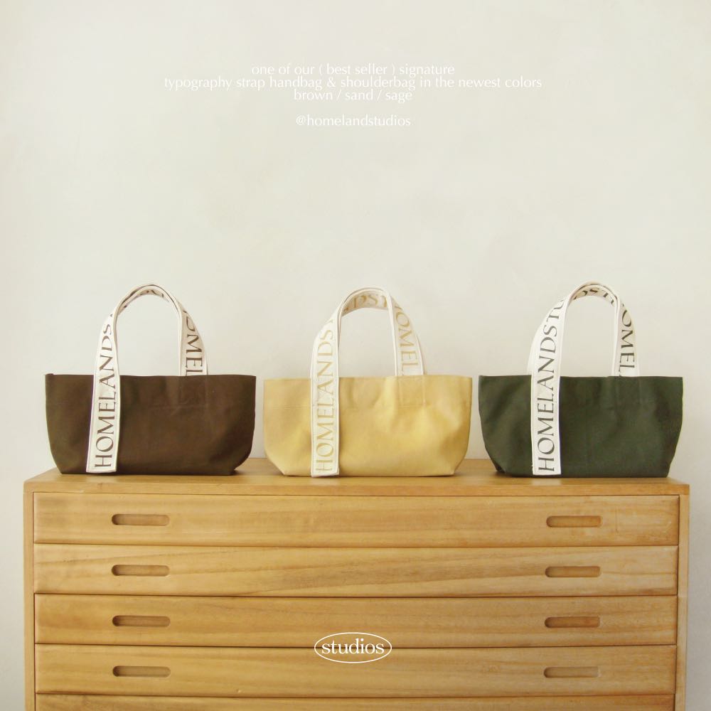 HOMELAND - new colors ! กระเป๋าผ้าแคนวาส สกรีนลายที่สาย (small)