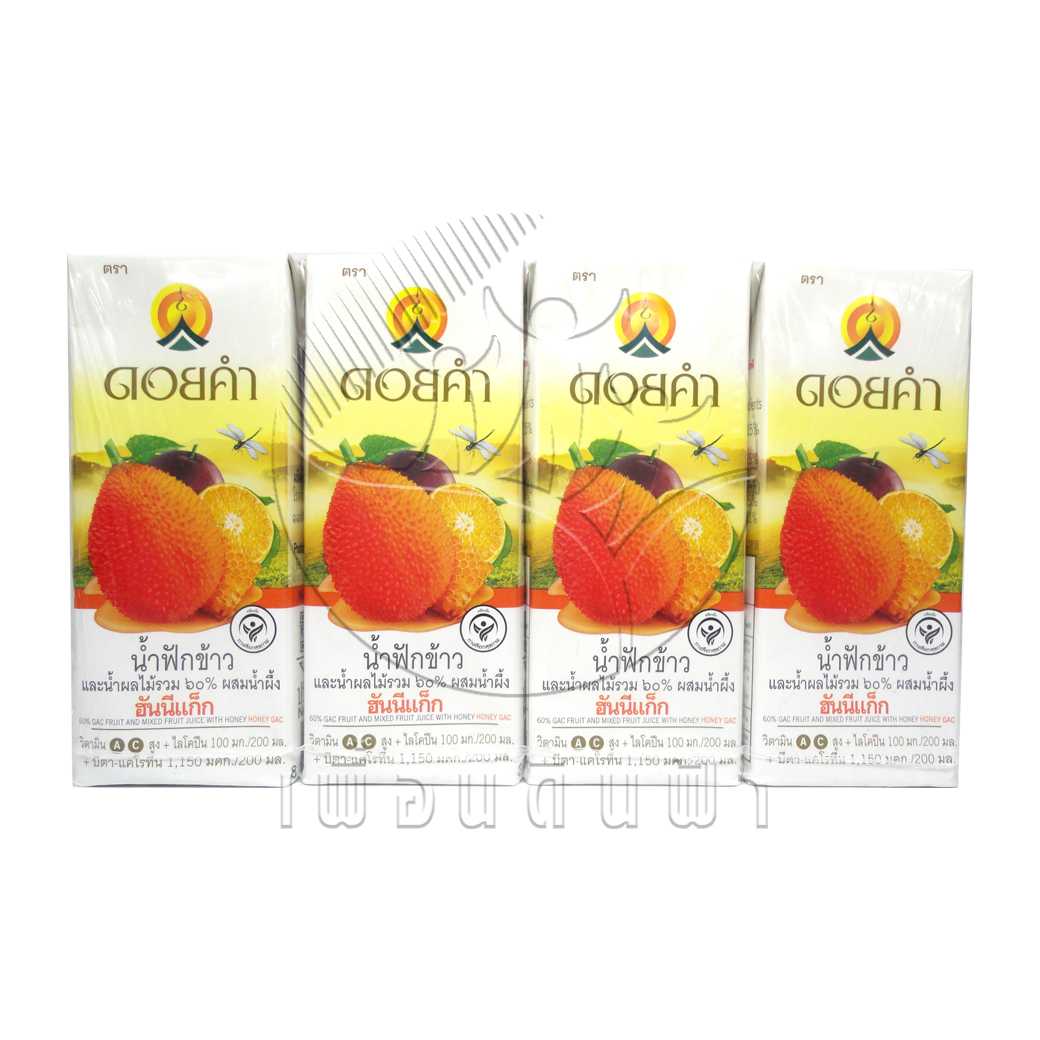 ดอยคำ น้ำฟักข้าวและน้ำผลไม้รวม ๖๐% ผสมน้ำผึ้ง ฮันนี่แก็ก 200ml. (แพ็ค4กล่อง)