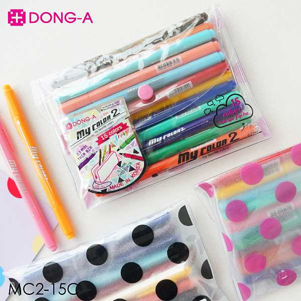 MC2-15C DONG-A ปากกา my color 2 แบบชุดเซ็ท 15 สี