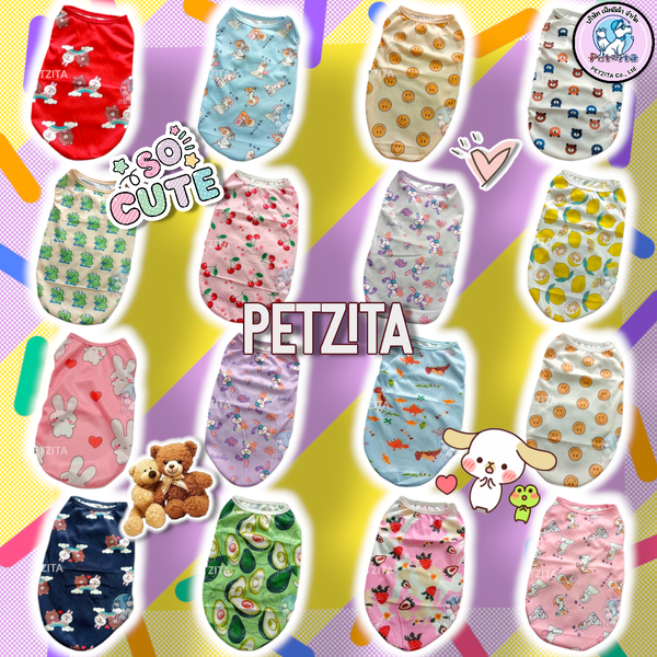 🇹🇭พร้อมส่ง🇹🇭 🥰💓🐻 เสื้อกล้ามแฟชั่นลายน่ารัก ผ้าใส่สบายเวอร์ for pet เสื้อสุนัข หมา แมว