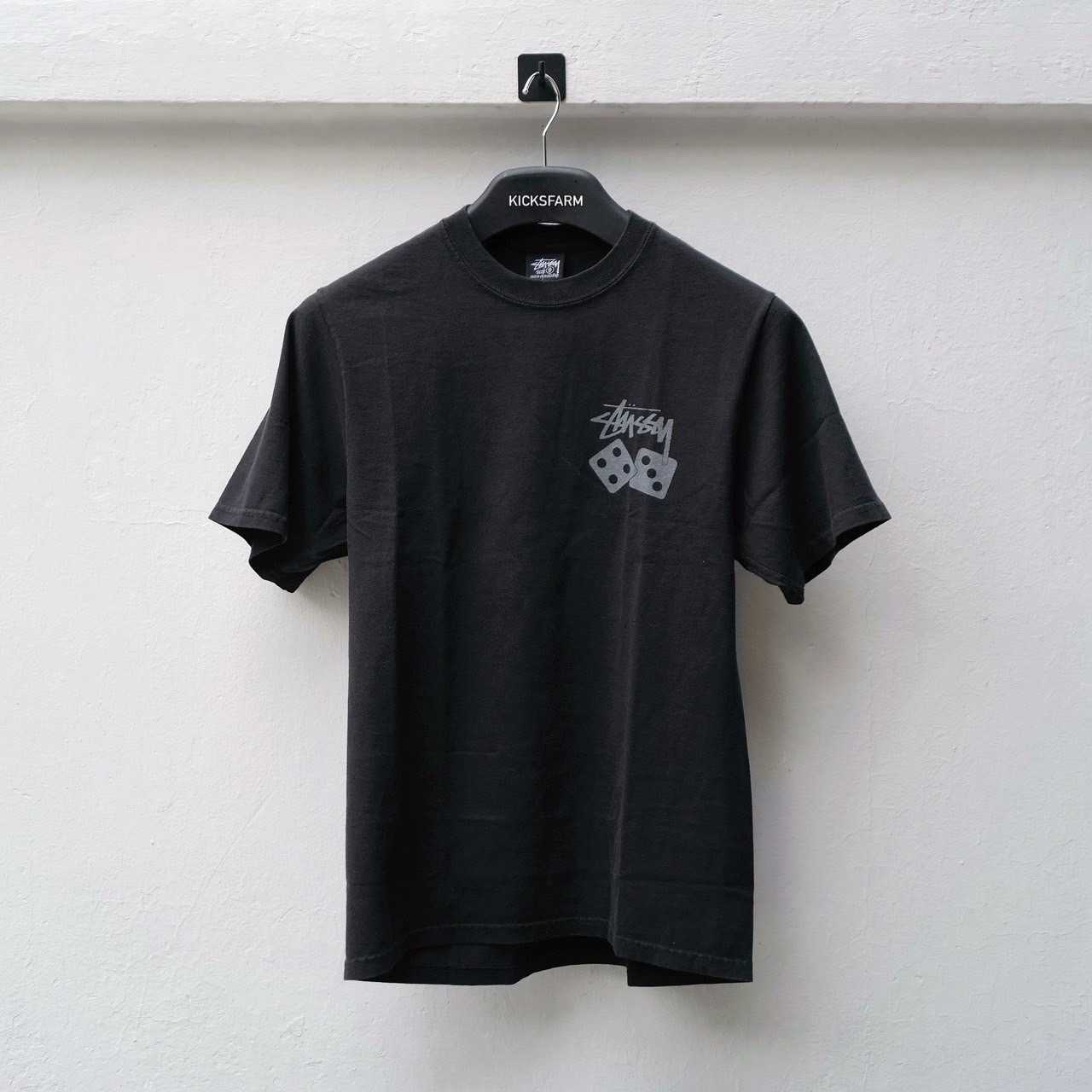 STÜSSY DICE TEE (PIG DYED) - BLACK