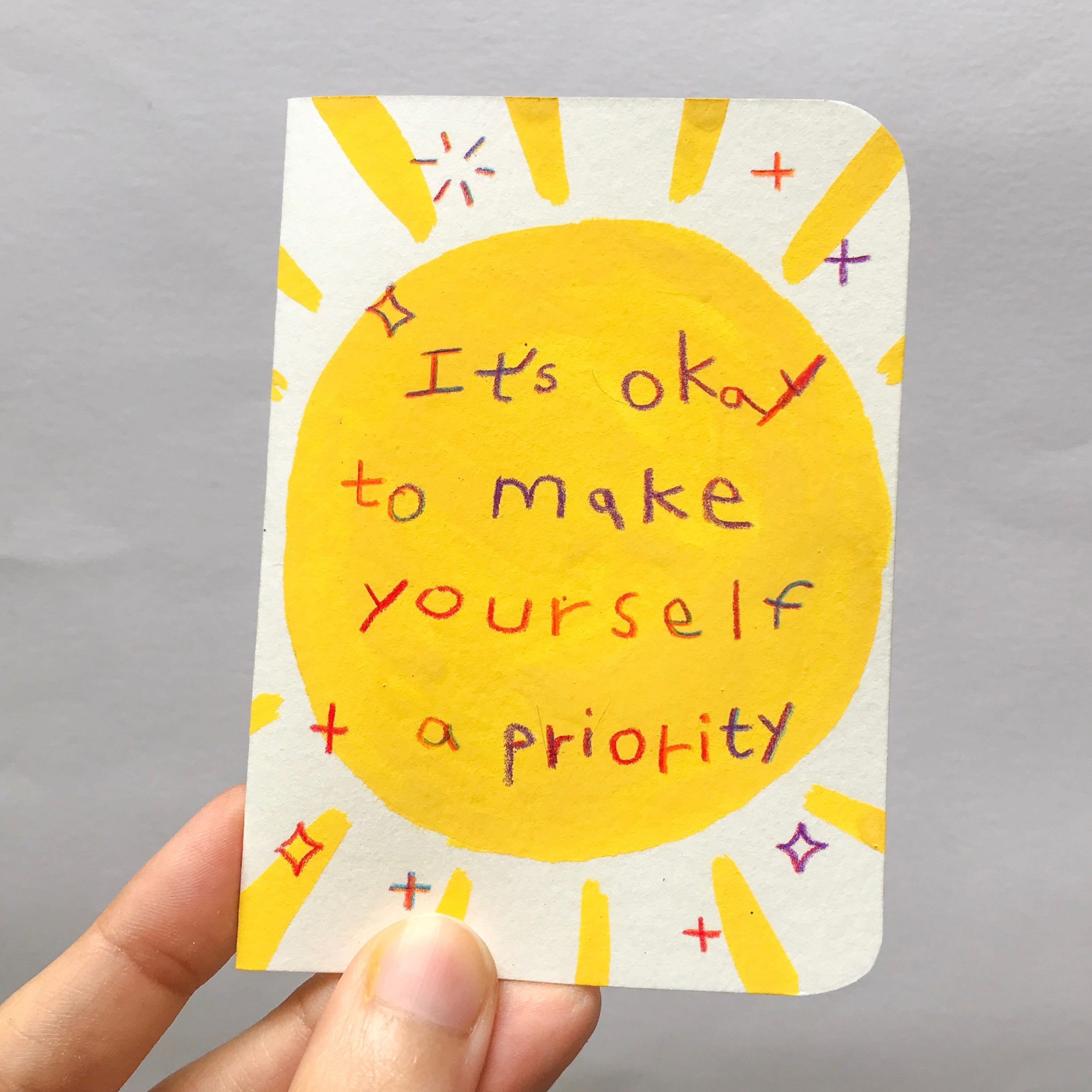 Mini handmade card (Yellow)