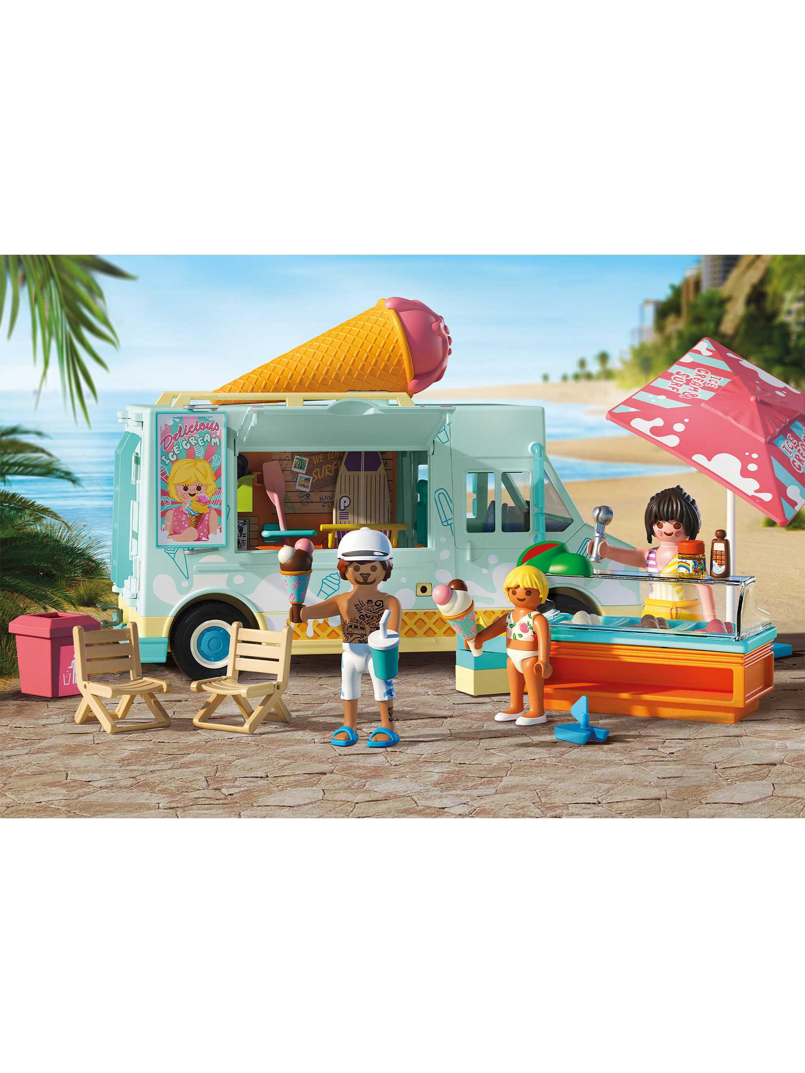 Playmobil 71904 วันหยุดที่ชายหาด รถไอติมกับร้านเซิร์ฟ