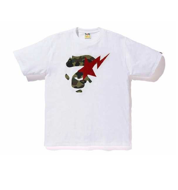 Bape Camo Ape Face Sta Tee White