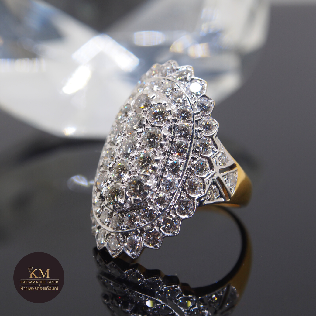 แหวนเพชร ABSOLUTE DECO Blooming Marquise Pave RING (90% Gold)