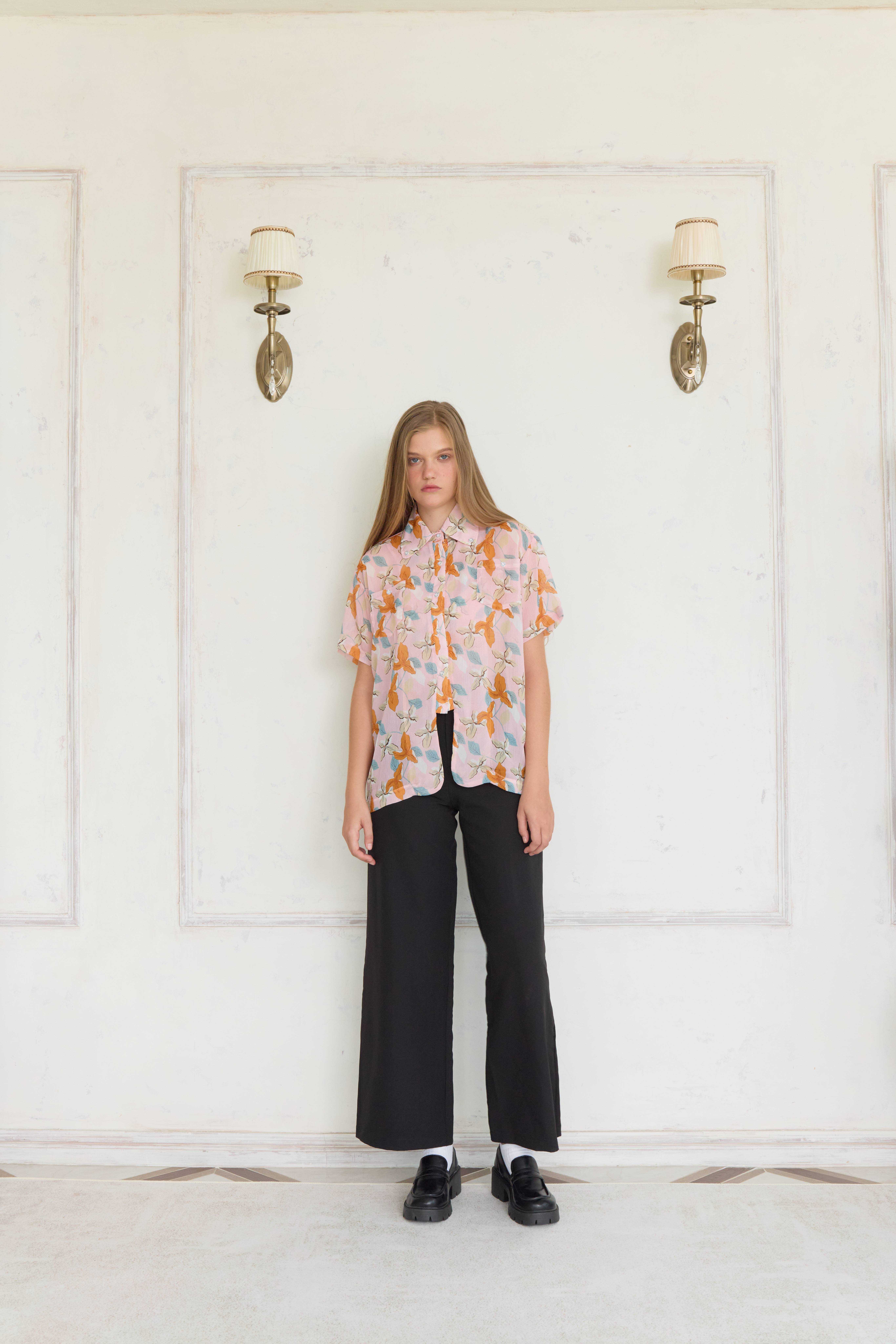 Sweet Lilly Top shirt เสื้อเชิ้ตแขนสั้น