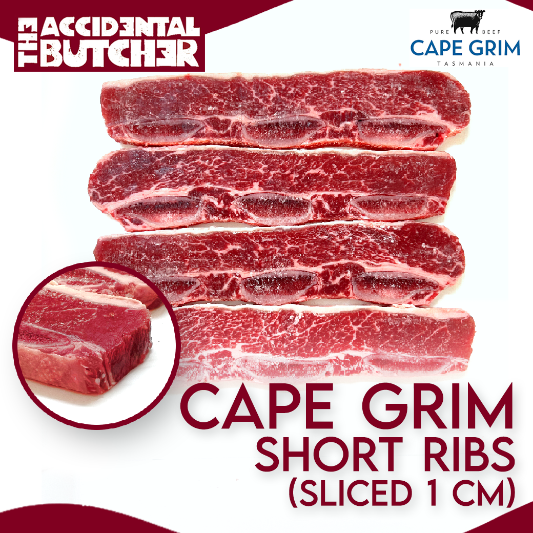 Cape Grim Beef Short Ribs MB2 Slice (1 cm) (4 Slices/pack ; 300-320g) (เนื้อติดกระดูกซี่โครงสไลด์)