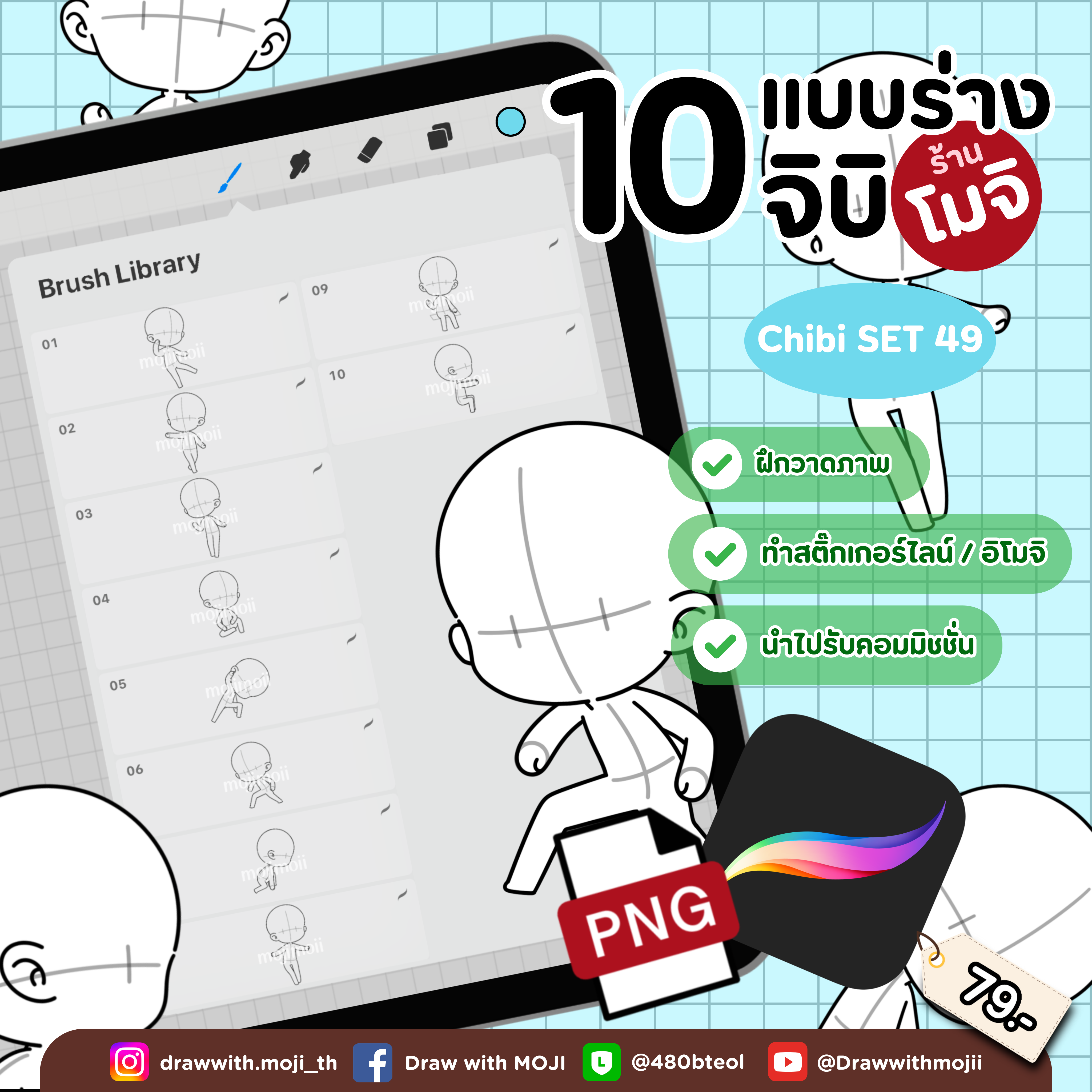 บรัชแบบร่างจิบิ เซต 49 (เต็มตัวแบบเดี่ยว)