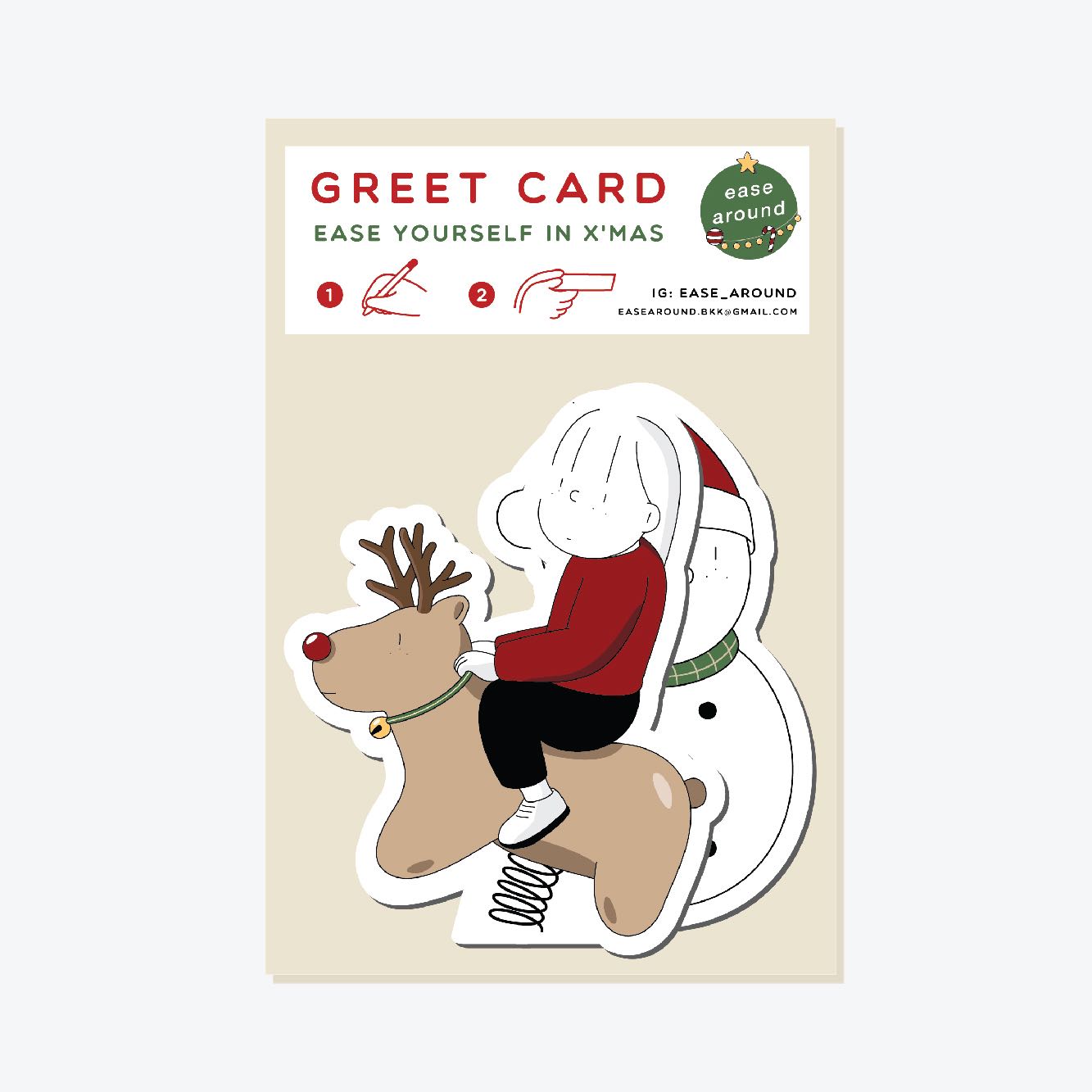 GREET CARD - GO GO REINDEER