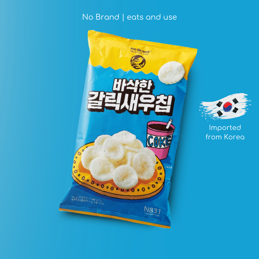 โนแบรนด์ข้าวเกรียบกุ้งรสกระเทียม 155กรัม / No Brand Korea Garlic Flavored Shrimp Chips 155g